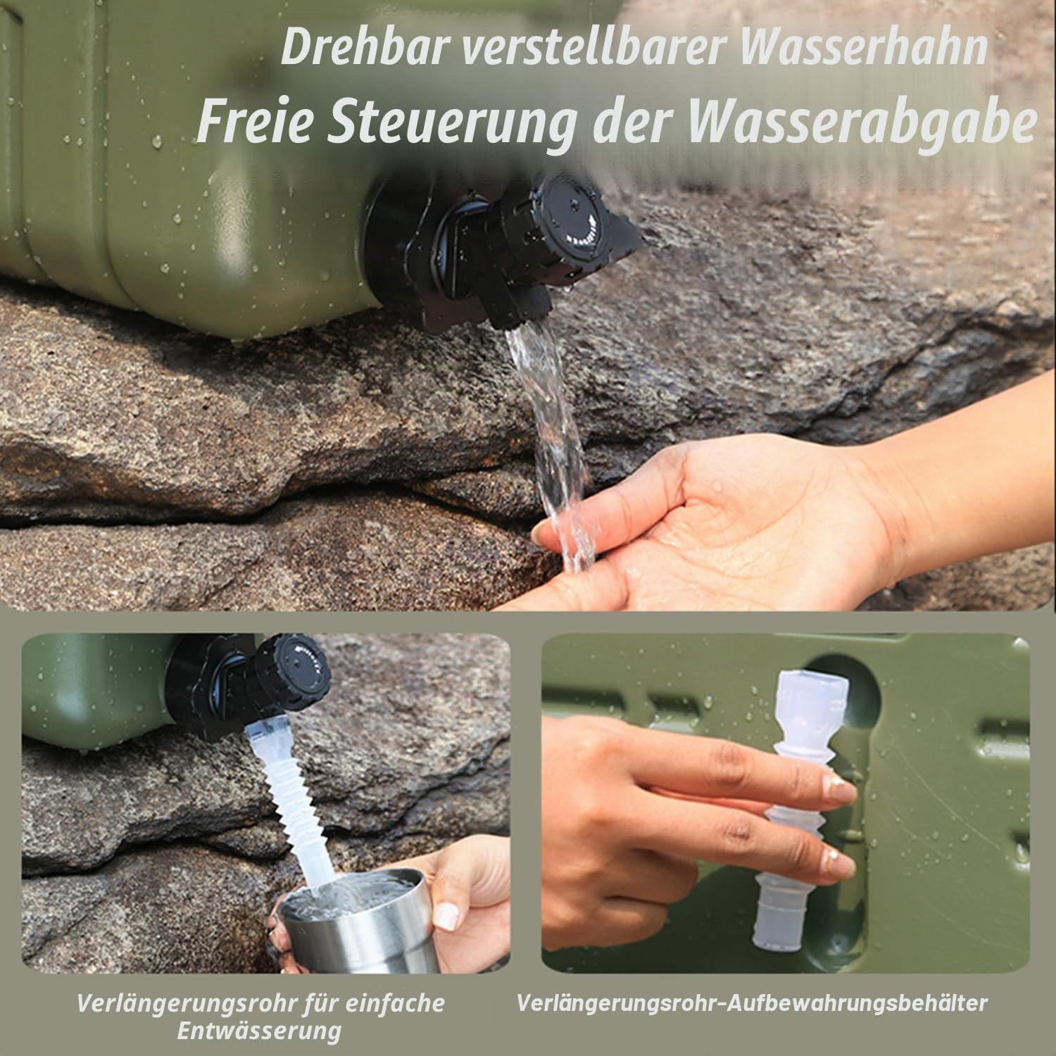 Cmaping Wasserbehälter, 11/12/18/25L Wasserbehälter mit Wasserhahn, tragbarer Wasserbehälter, Wasserspeicher für Outdoor, Camping, Angeln, Party, Van, Wohnmobil