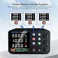 Vista 2 de Fuente de alimentación DC variable, fuentes de alimentación de banco ajustables y reguladas de 30 V 10 A con ajuste de memoria/tecla