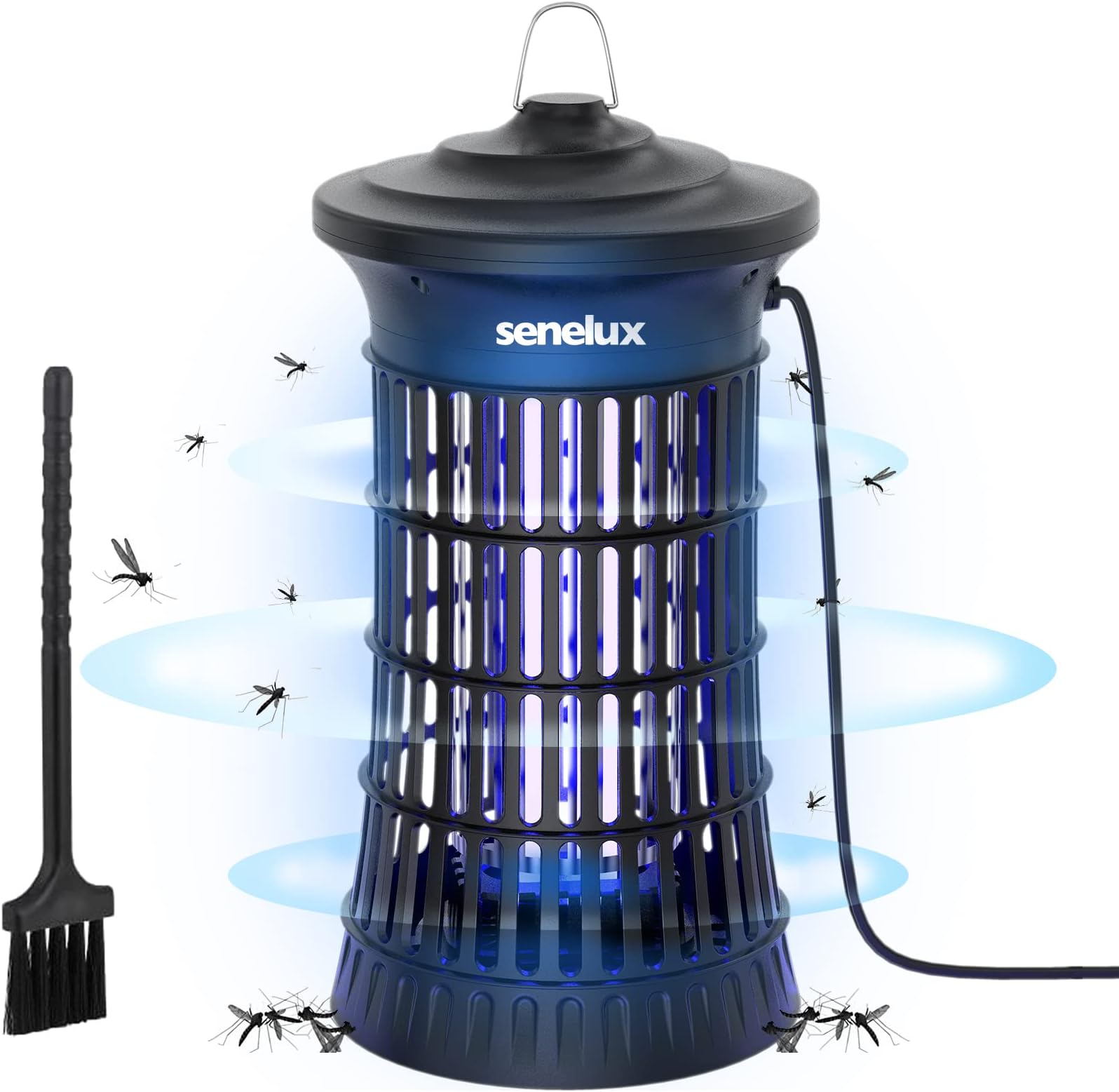 Senelux Mosquito Killer Lamp 4500V Fly Zapper 20W Insect Mosquito Trap with UV Light Bug Zapper 100m³ Coverage for Indoor Garden, Effective Fly Killer for Mosquitoes, Flies, Wasps, Moths