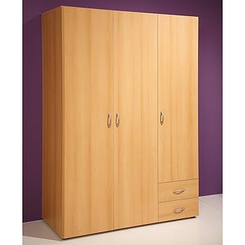 Kleiderschrank 4 Trg In Buche Hell Dekor Amazon De Kuche Haushalt