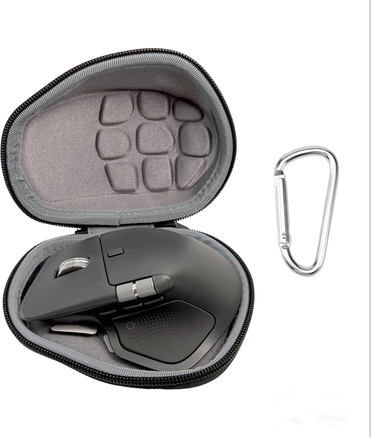 CANTOO Hard Travel Mouse Case for Logitech MX Master 4 / MX Master 3 Master 3S Advanced Wireless Mouse, Protective Storage Case for G502 X /G502 X Plus, with Carabiner Clip (Black)