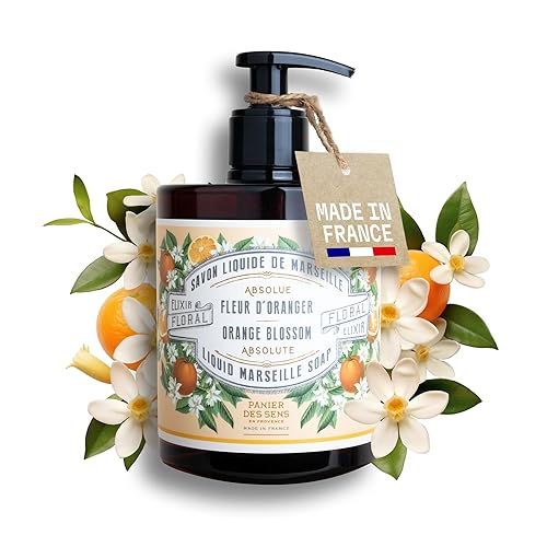 Panier des Sens - Jabón líquido de manos Marsella - Lavado de manos de azahar - Jabón hidratante con aceite de coco - Jabón recargable para baño