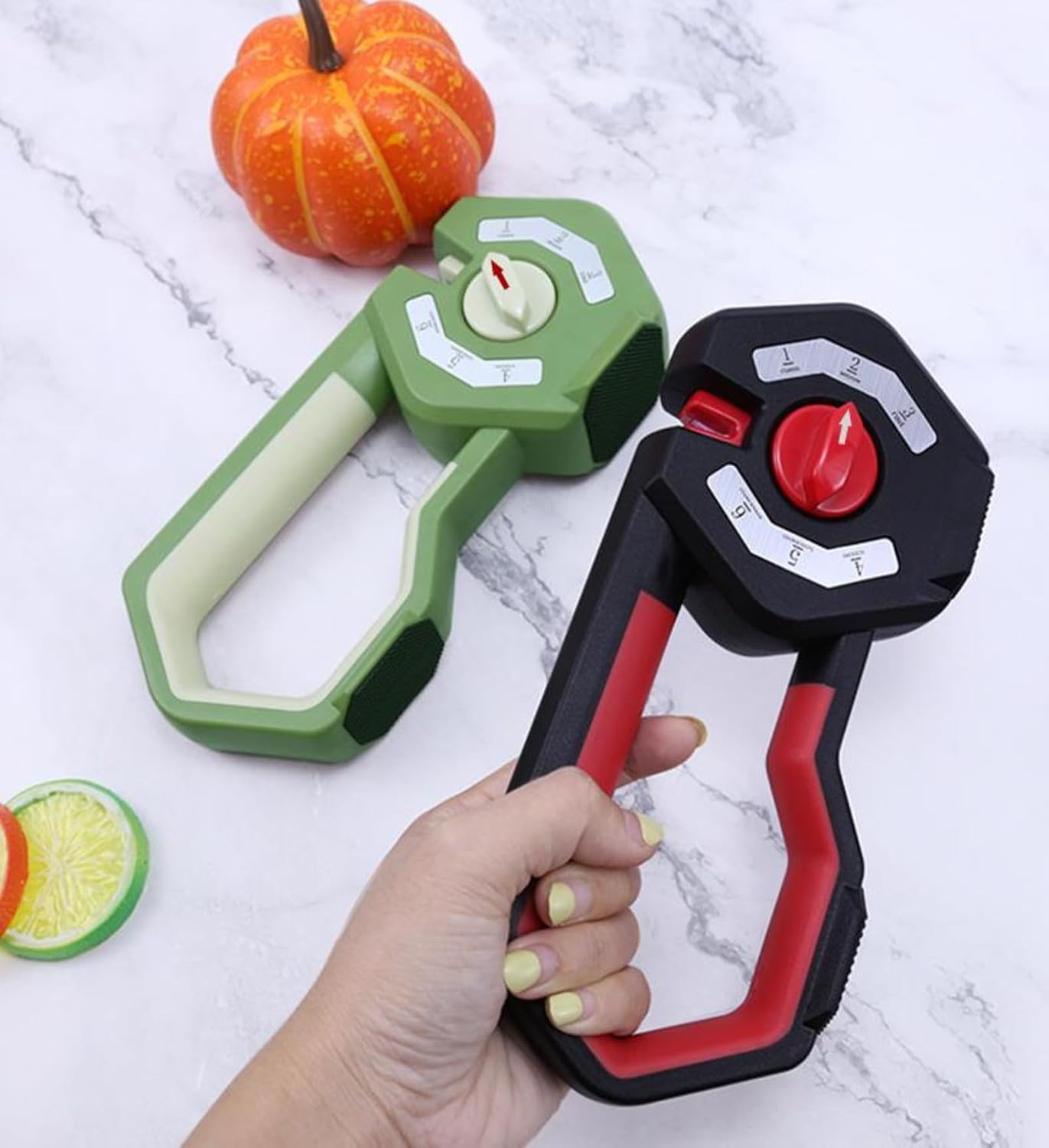 6-Stage Professional Scissors Sharpener Tool with Handle, Angle Adjustment, Multiple Grinding Modes (green)