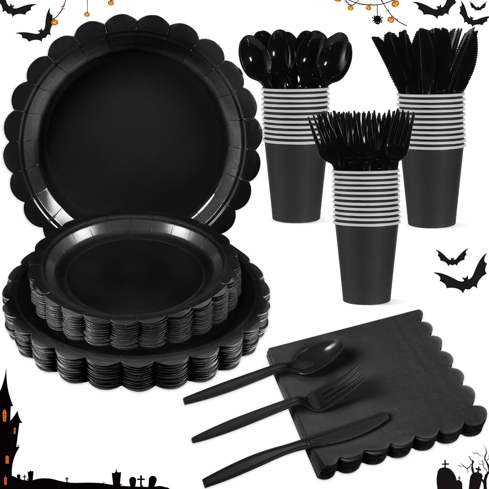 Sage Green Party Plates & Cups Set - 25 Piece -8