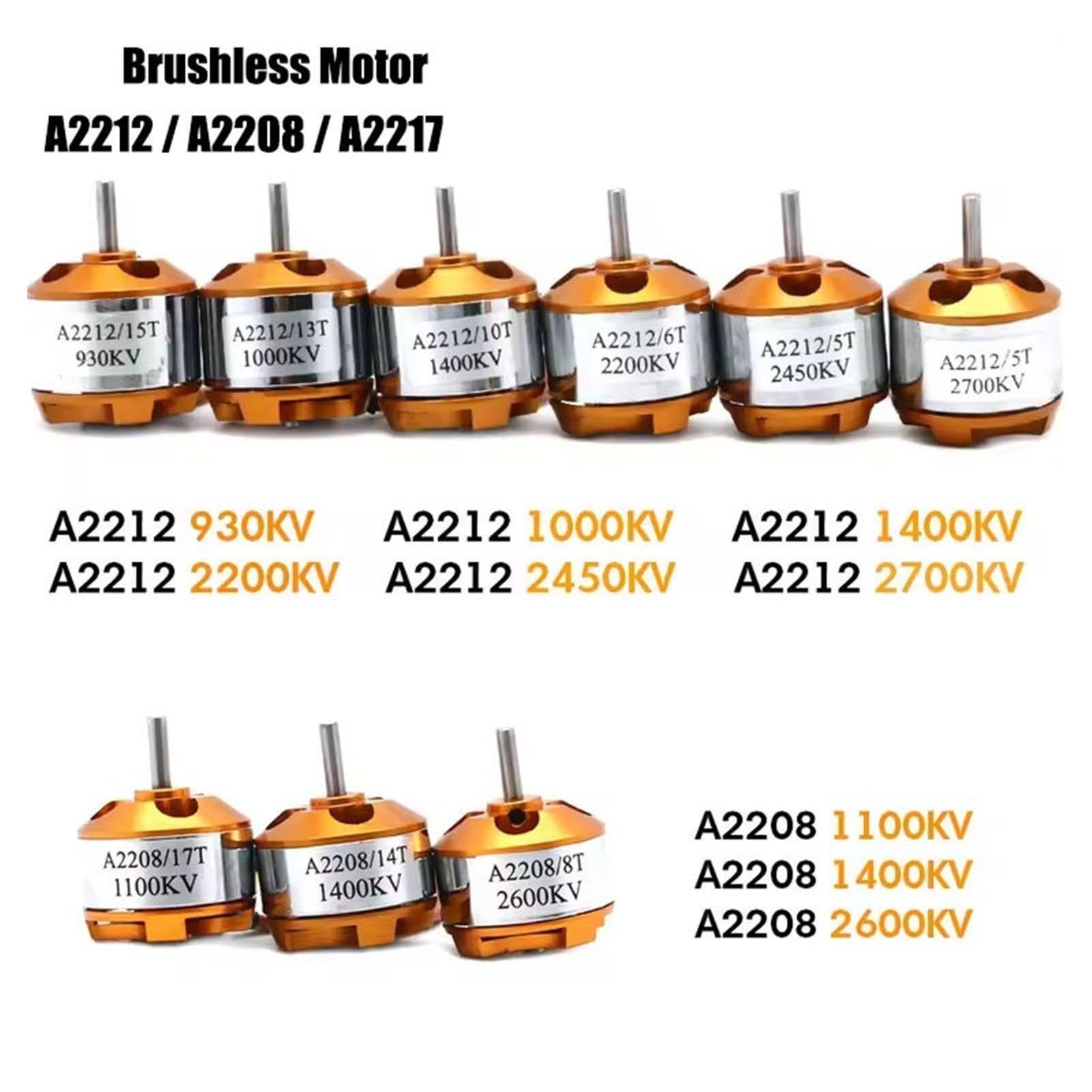 Motor sin escobillas, A2212 A2208 A2217, 930KV 1000KV