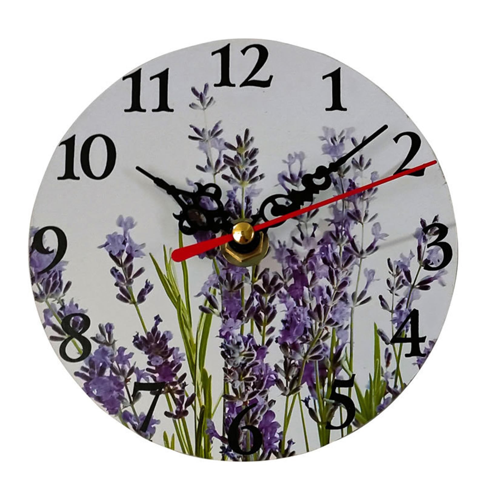 TUOYIBO Round Clock, Silent Movement Round Wall Wall Clock, 4.8 Inch Frameless Density Board Clock, Home Decoration Wall Clock