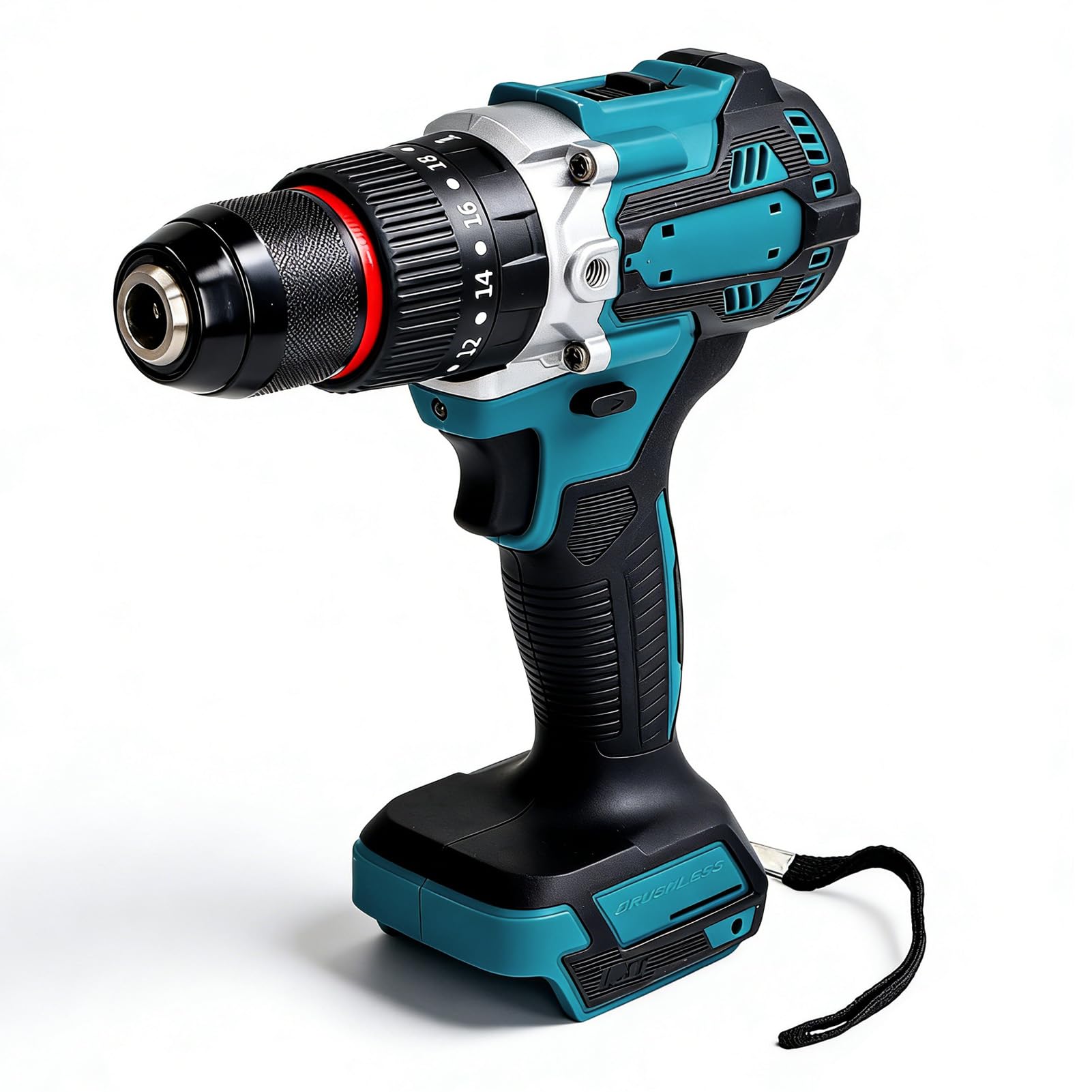 Taladro Inalámbrico para Batería Makit de 18 V, par Potente Máximo de 140 Nm, 3 Configuraciones de Torsión y 2 Velocidades Variables, 0-450 R/min, 0-1800 R/min, para Bricolaje y