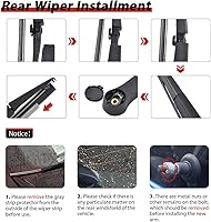 Vista 7 de OTUAYAUTO Juego de limpiaparabrisas trasero, compatible con Dodge Durango 2004-2009, Chrysler Aspen 2007-2009