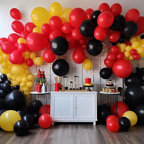 Miniatura 7 de RUBFAC 138 globos rojos de diferentes tamaños de 18, 12, 10 y 5 pulgadas, para arco de guirnalda, globos de látex rojos de alta calidad para fiesta