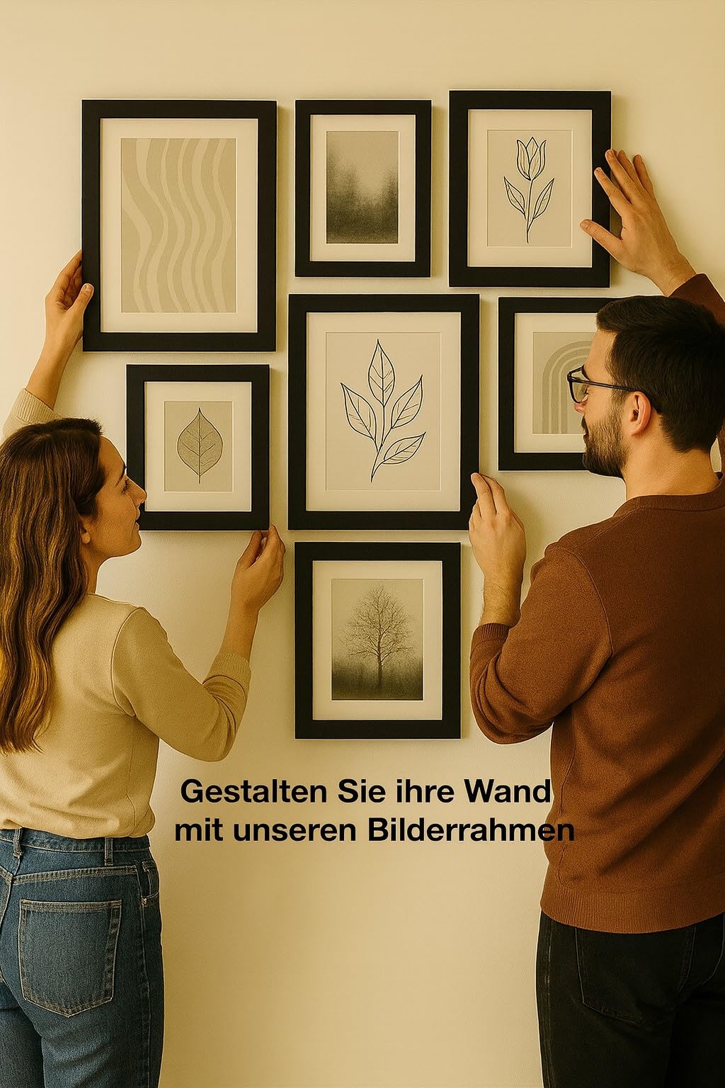 Premium Bilderrahmen 40 mm aus MDF – Schwarz Matt in 70x140 cm – Mit Antireflex Kunstglas – Hochformat & Querformat – Wandmontage & Tischaufstellung – Modernes Design für Fotos, Poster, Urkunden
