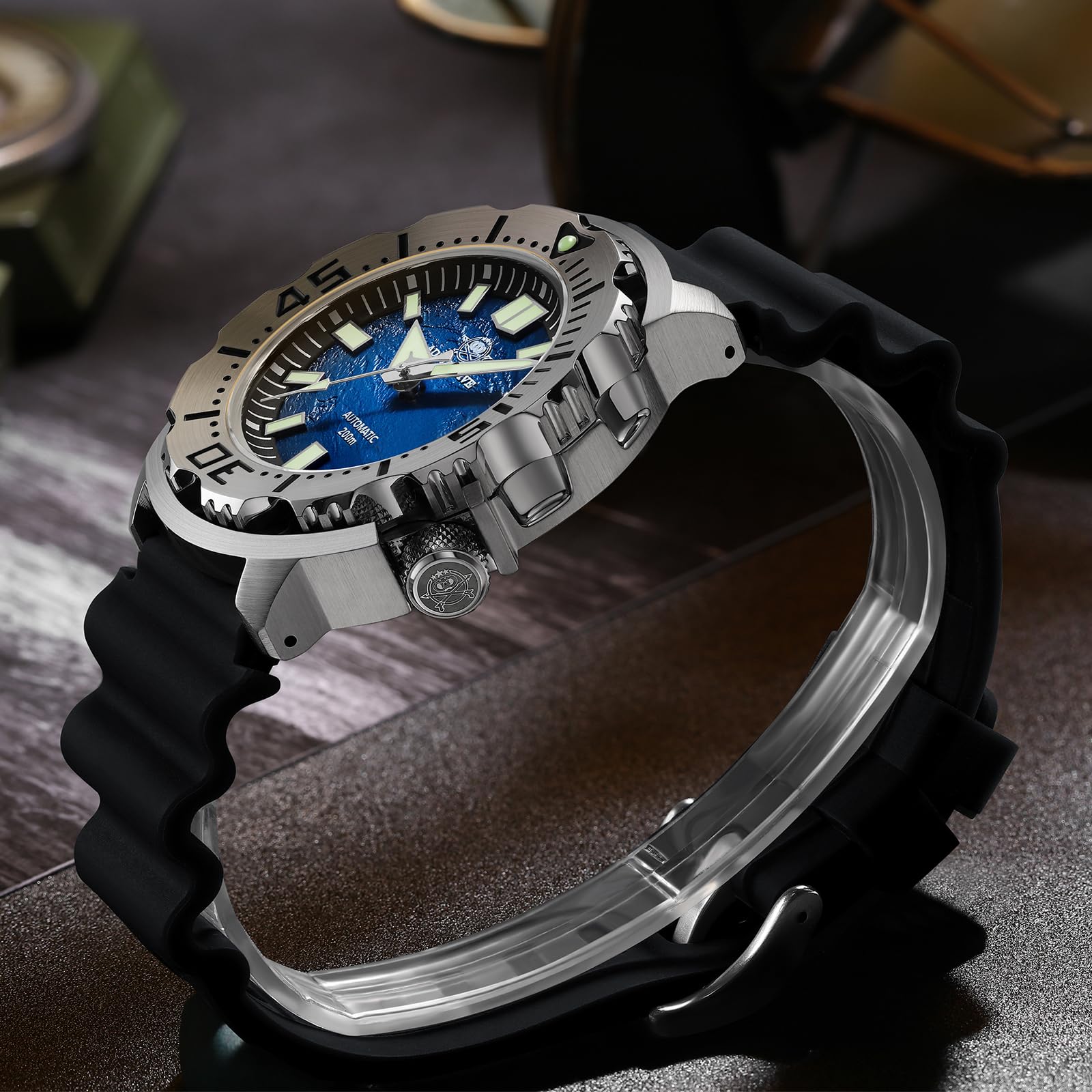 ADDIESDIVE Reloj automático de lujo para hombre NH35A reloj analógico de acero inoxidable 200M AD2047