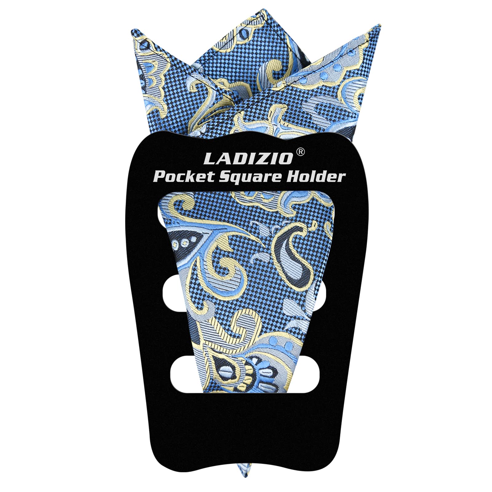 LADIZIOPocket Square Holder, LADIZIO Pocket Squares for Men, Accessories for Men’s Square Scarf, Suits, 1/2/3/5/8 Pack Assorted, 1 Pack