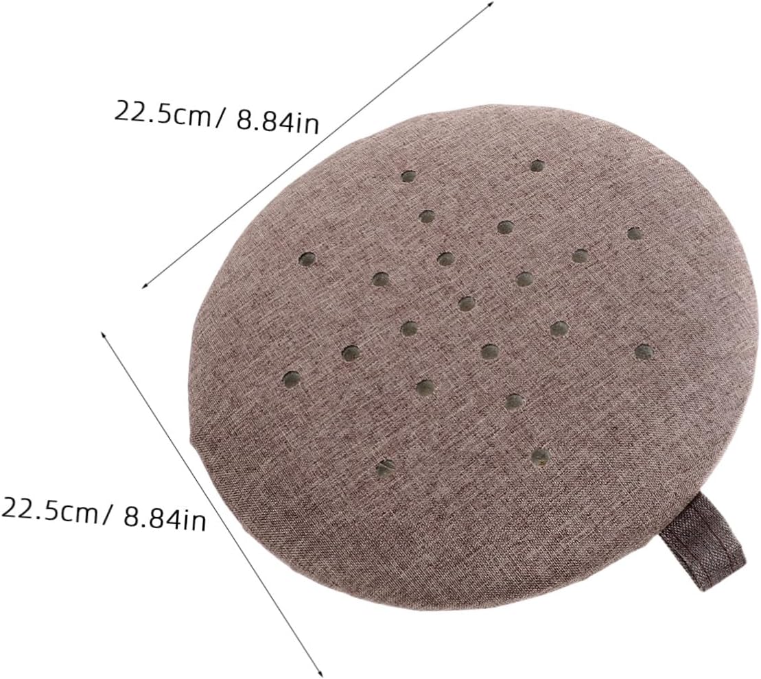 2pcs Round Linen Moxa Cushion Cover Replacement Lid 22.5cm Diameter Moxibustion Pad Heat Shield Cover for Home Therapy and Acupuncture Use