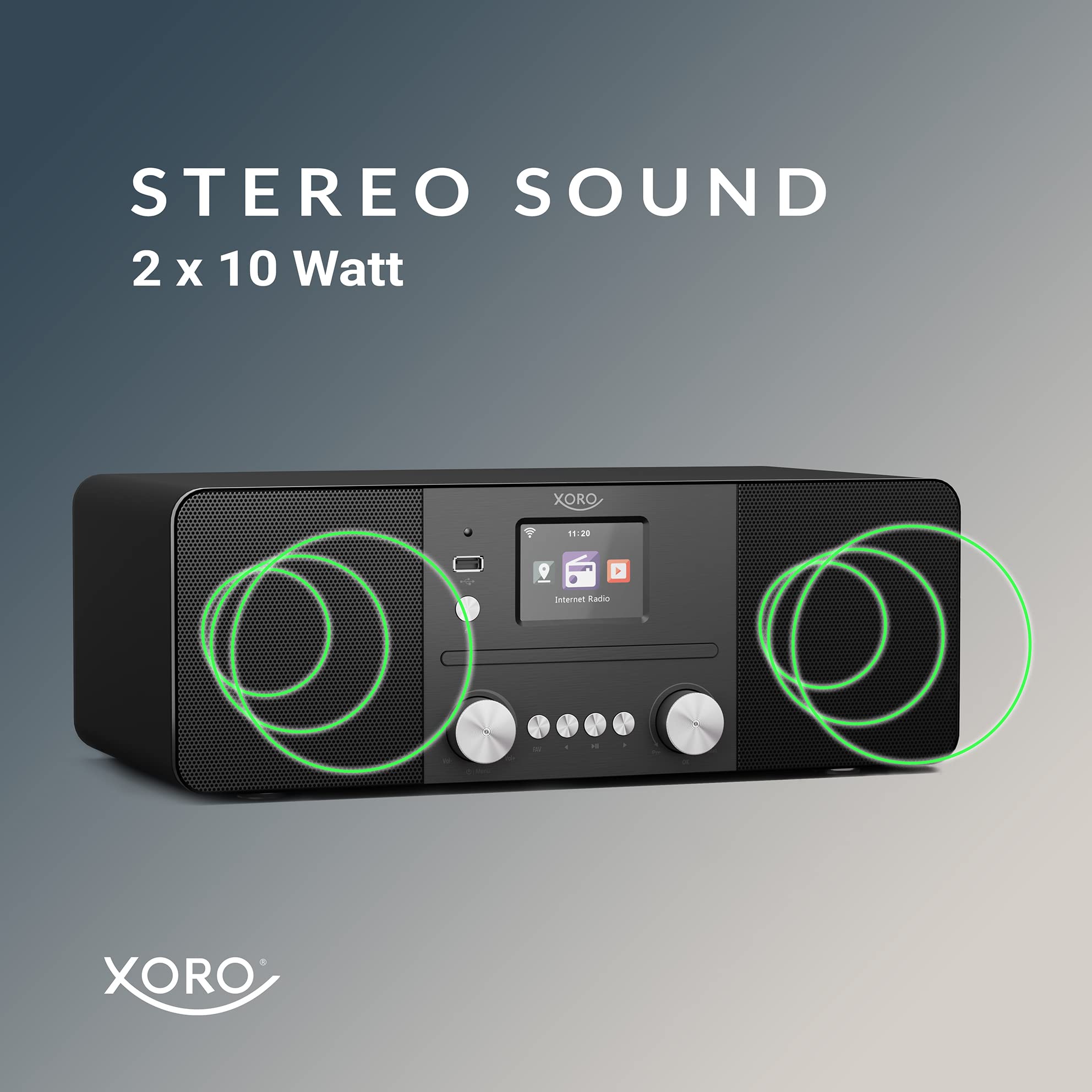 XORO HMT 620 – wielofunkcyjne radio internetowe stereo z odtwarzaczem CD, radio DAB+/FM, Wi-Fi, Bluetooth, Spotify Connect, odtwarzacz MP3 USB, strumieniowe przesyłanie sieciowe, sterowanie aplikacją,