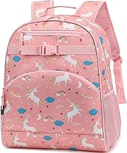 FlowFly Kids Backpack for Toddler Boys Girls, Simple Lightweight Bookbag for Daycare Kindergarten Elementary School Travel, Small Modern Bag (Medium 15'', Unicorn)