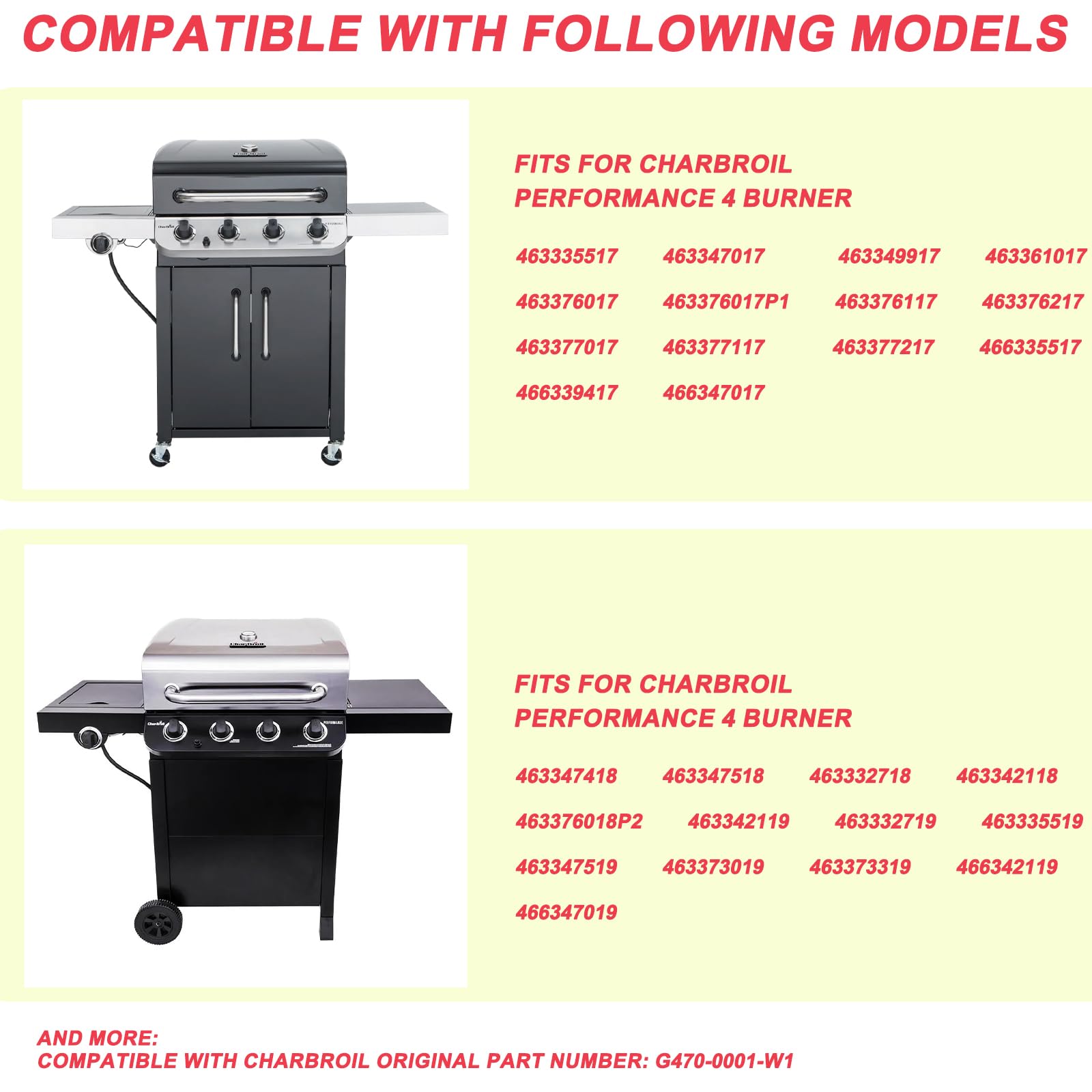 Grill-Warmhalterost Für Charbroil Performance 4-Brenner Grill - 57,9 Cm, Ersatzteil G470-0001-W1