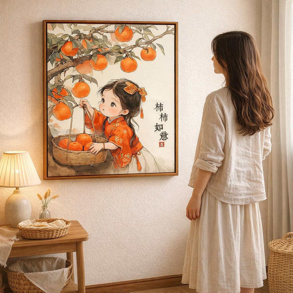 JISADER Modernes Chinesisches Stickset Erwachsene, Full Kit mit vorgedrucktem Muster, 60x75cm Stickgarn & Stickrahmen, Bastelset für entspannte Auszeiten, silk thread