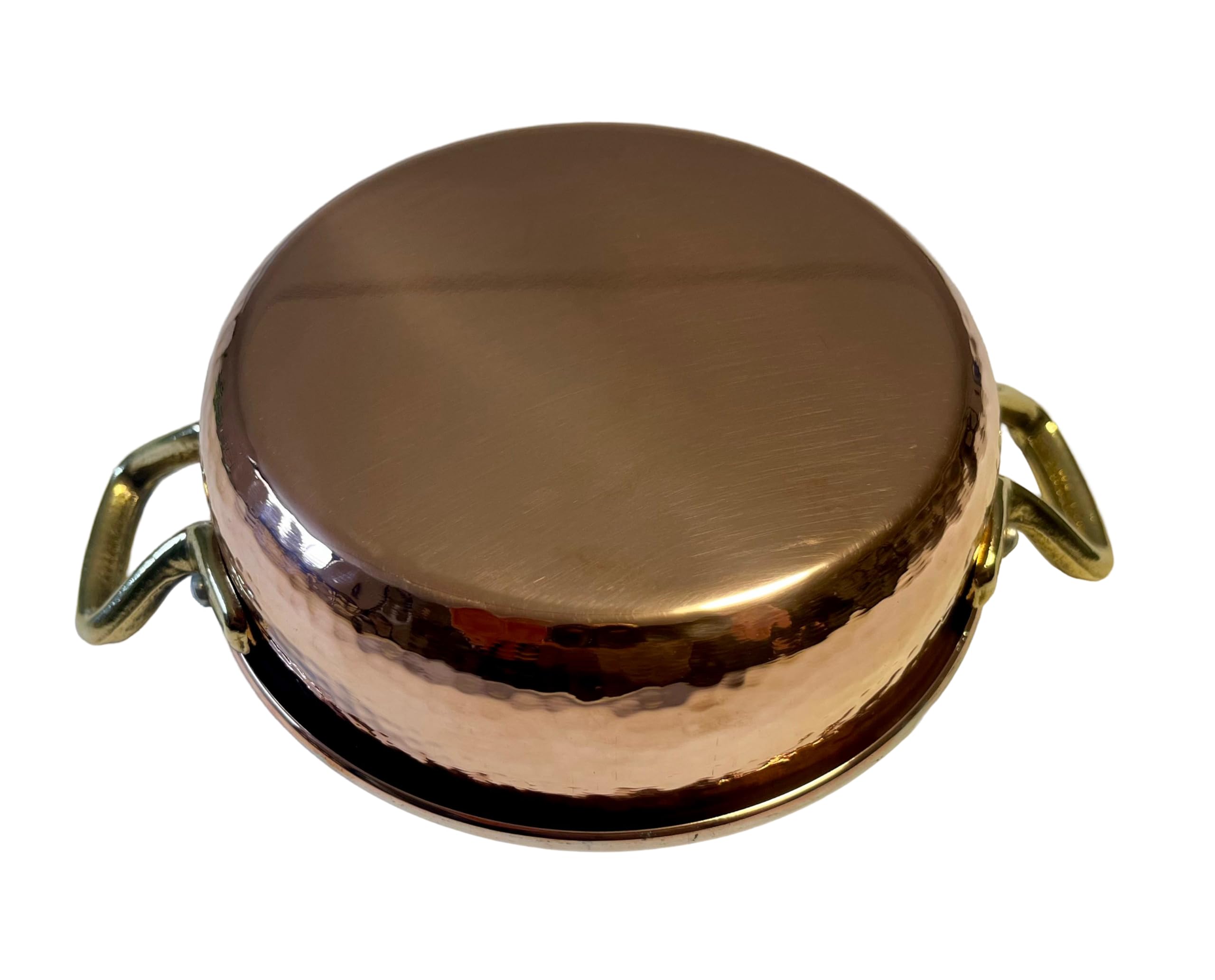 PARDINI – Tegamino in rame stagnato da 14 cm altezza 4 cm. Con 2 maniglie. Linea professionale.