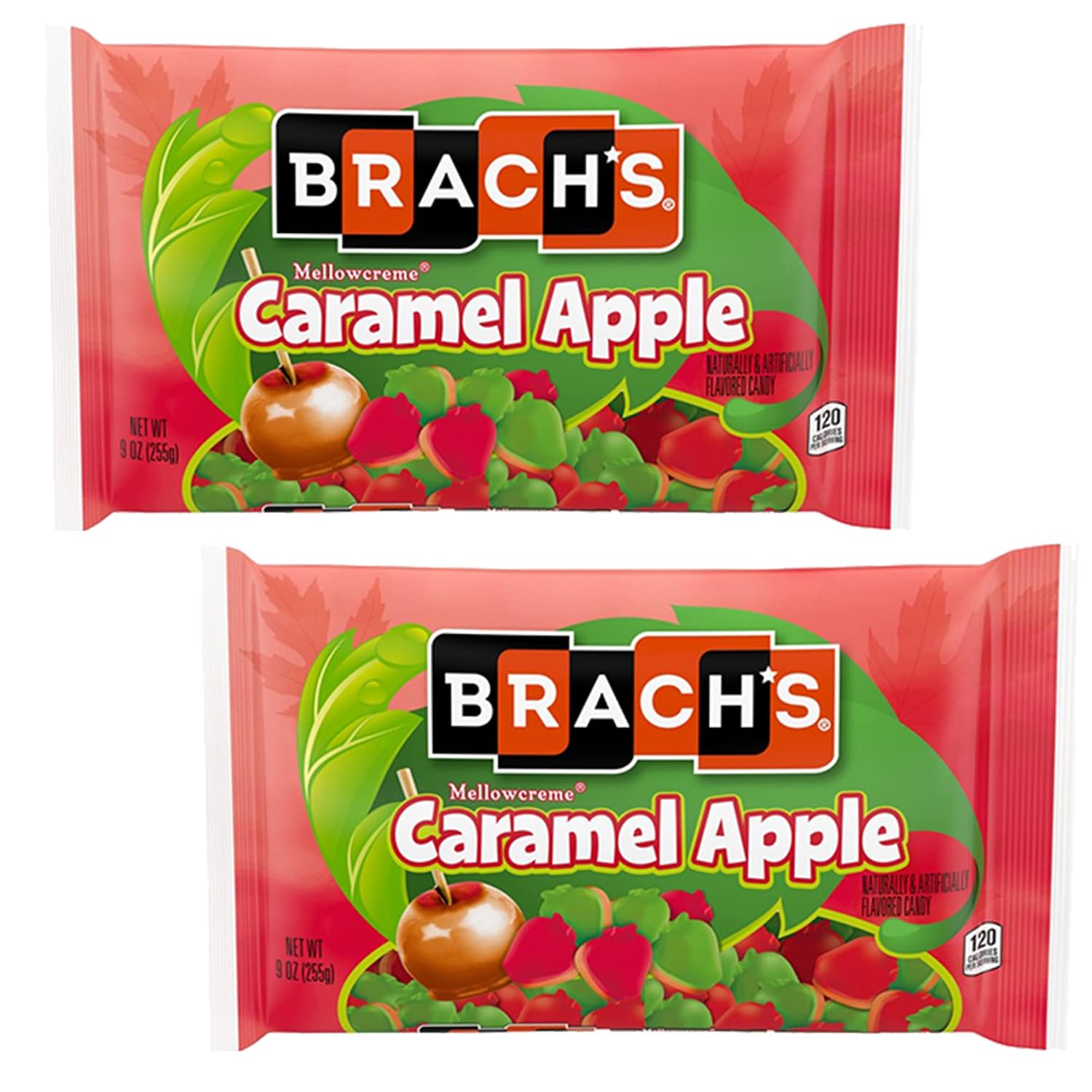 Caramel Apple Candy Bundle. Includes Two-9 Oz Bags of Brachs Mellowcreme Caramel Apple Candy. Over-1 lb of Caramel Apple Candy Corn Perfect for Halloween Candy. Comes with a BELLATAVO Fridge Magnet!