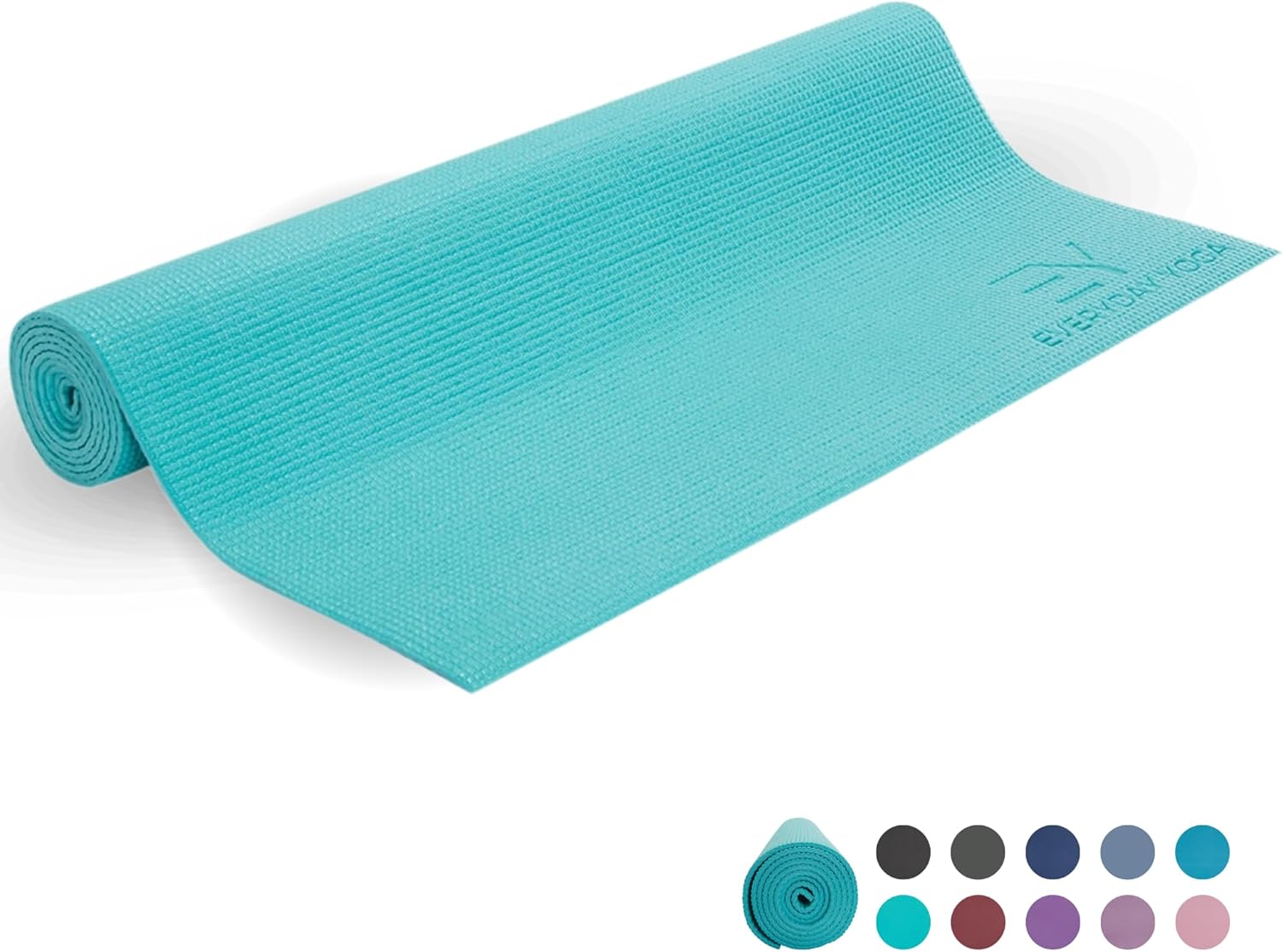 𝗘𝘃𝗲𝗿𝘆𝗱𝗮𝘆 𝗬𝗼𝗴𝗮 Deluxe Mat and Yoga Foam Block Set - Non Slip, Eco Friendly, Anti-Tear, 3mm Thickness for Yoga - Aqua