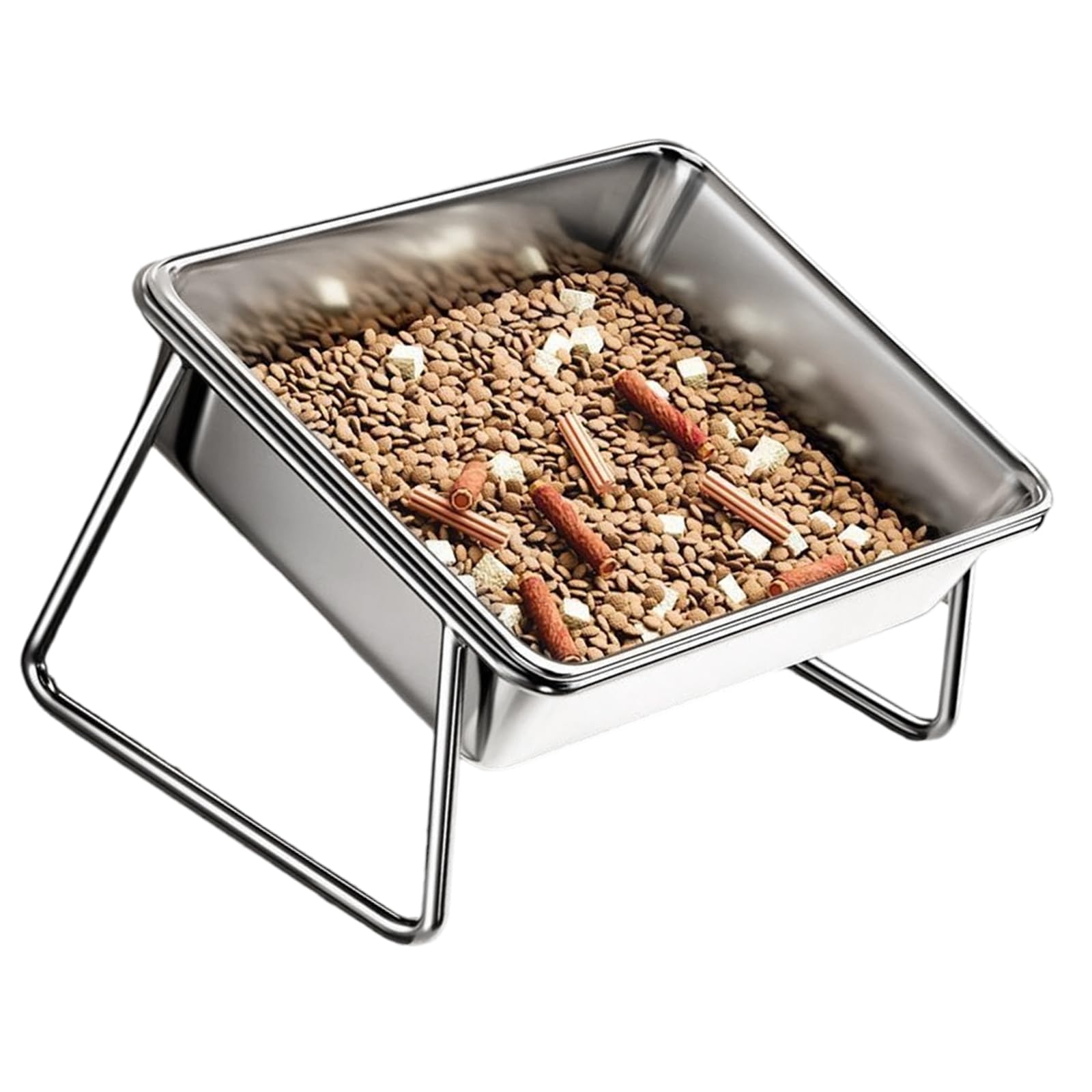 BWANGIAO Stainless Steel Elevated Dog Bowl With NonSlip Stand Slanted Design Feeder For Small to Large Breeds Feeding Essential