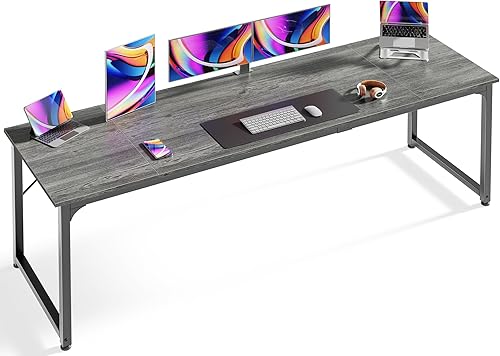 Miniatura 10 de Huuger - Escritorio para computadora de 55 pulgadas, escritorio para oficina en casa, escritorio para juegos, escritura y trabajo desde casa, con