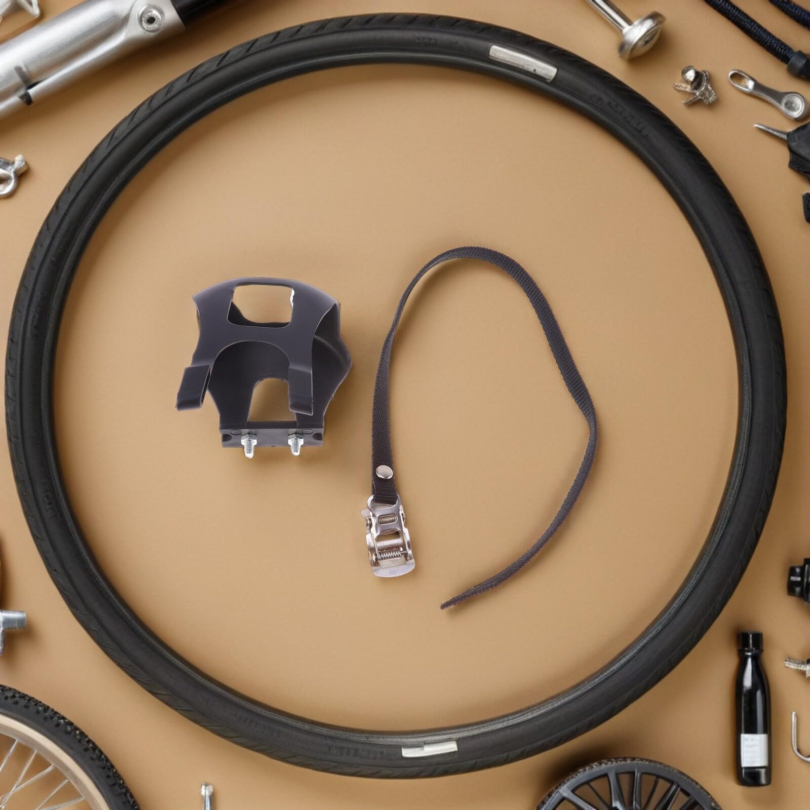 VICASKY 6 pezzi Cinghie Pedali Bici Regolabili con Toe Clips Ergonomiche Antiscivolo per Mountain e Road Bike Facili da Installare e Resistenti per Uso Indoor e Outdoor