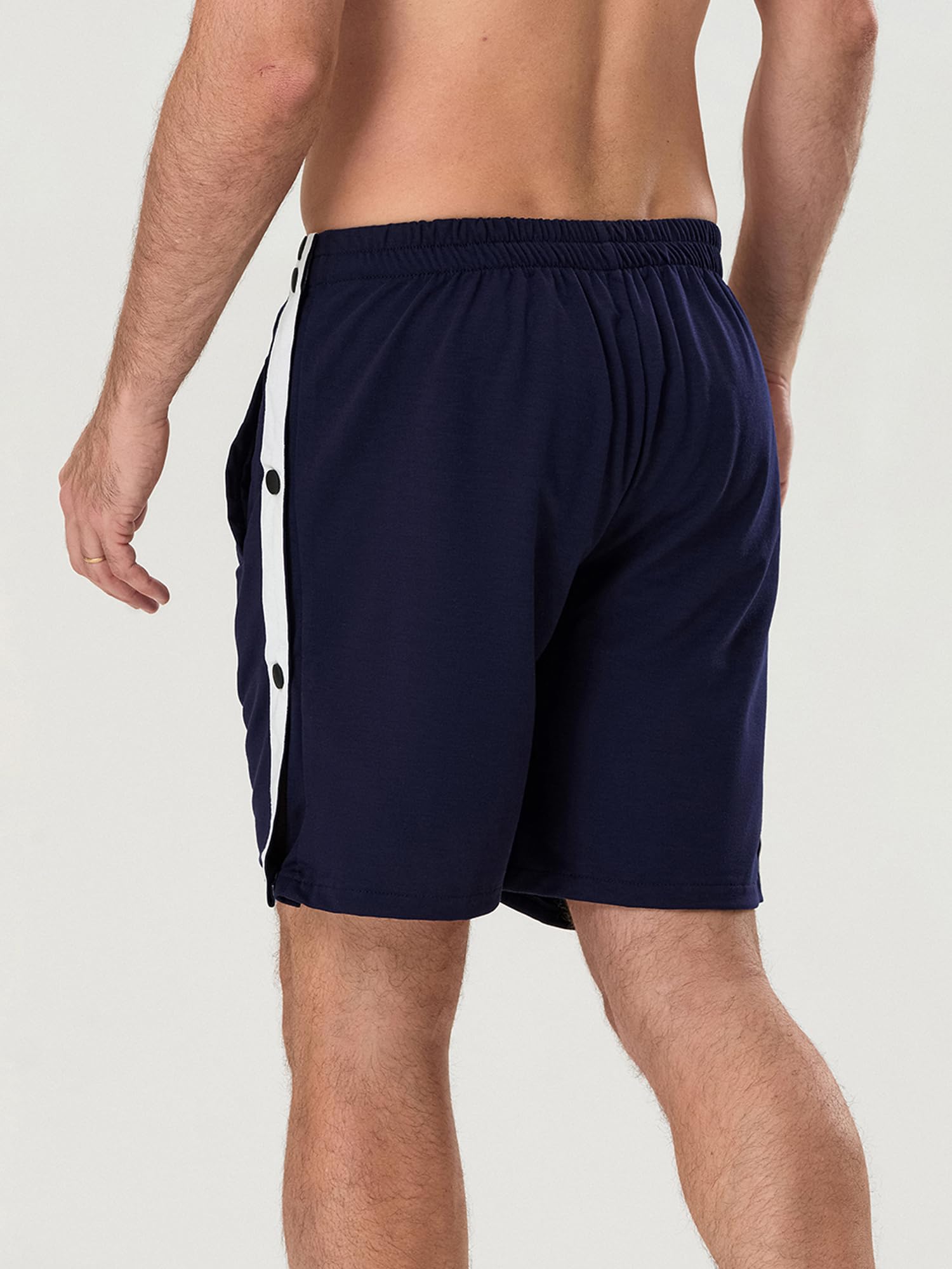 Sexy Outfit Pantaloncini Sportivi da Uomo a Strappo Chiusura con Bottoni Automatici Laterali Vita Elastica Pantaloncini da Allenamento per Palestra per Recupero Post Intervento Chirurgico con Tasche