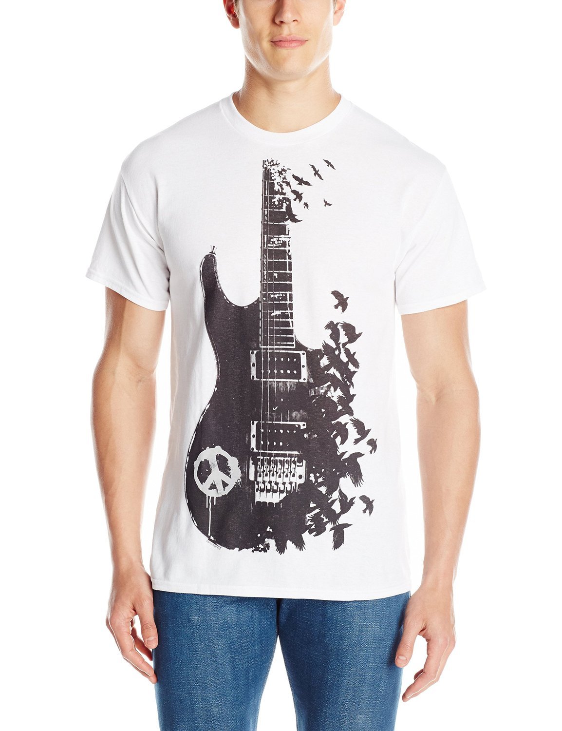 mens Crow Guitar T-shirt T-Shirt
