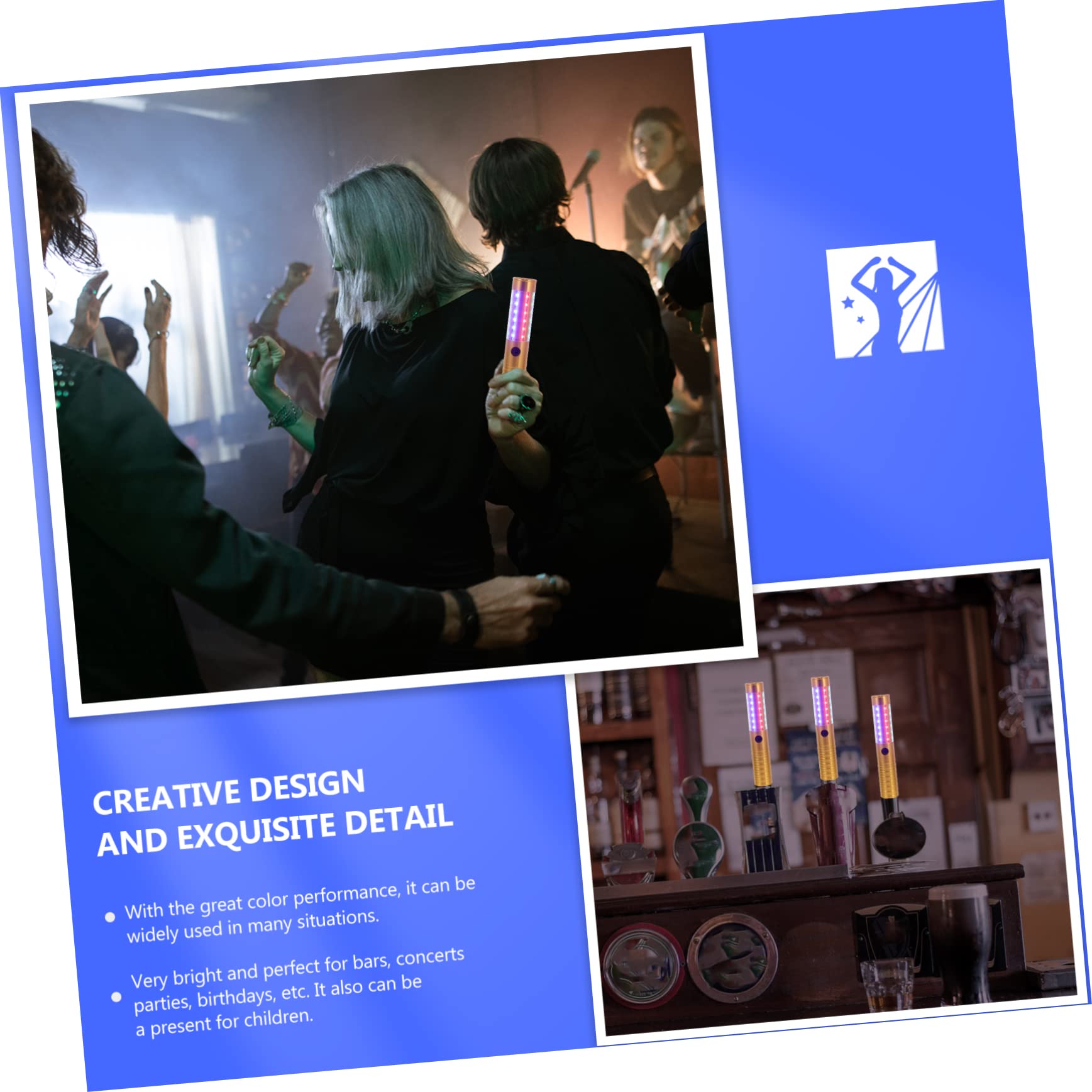 BESPORTBLE 1 Set Concert Light Stick LED Glowing Wand for Festivals Durable Nightclub Accessory Safe Practical Party Lighting for Concerts Music Events