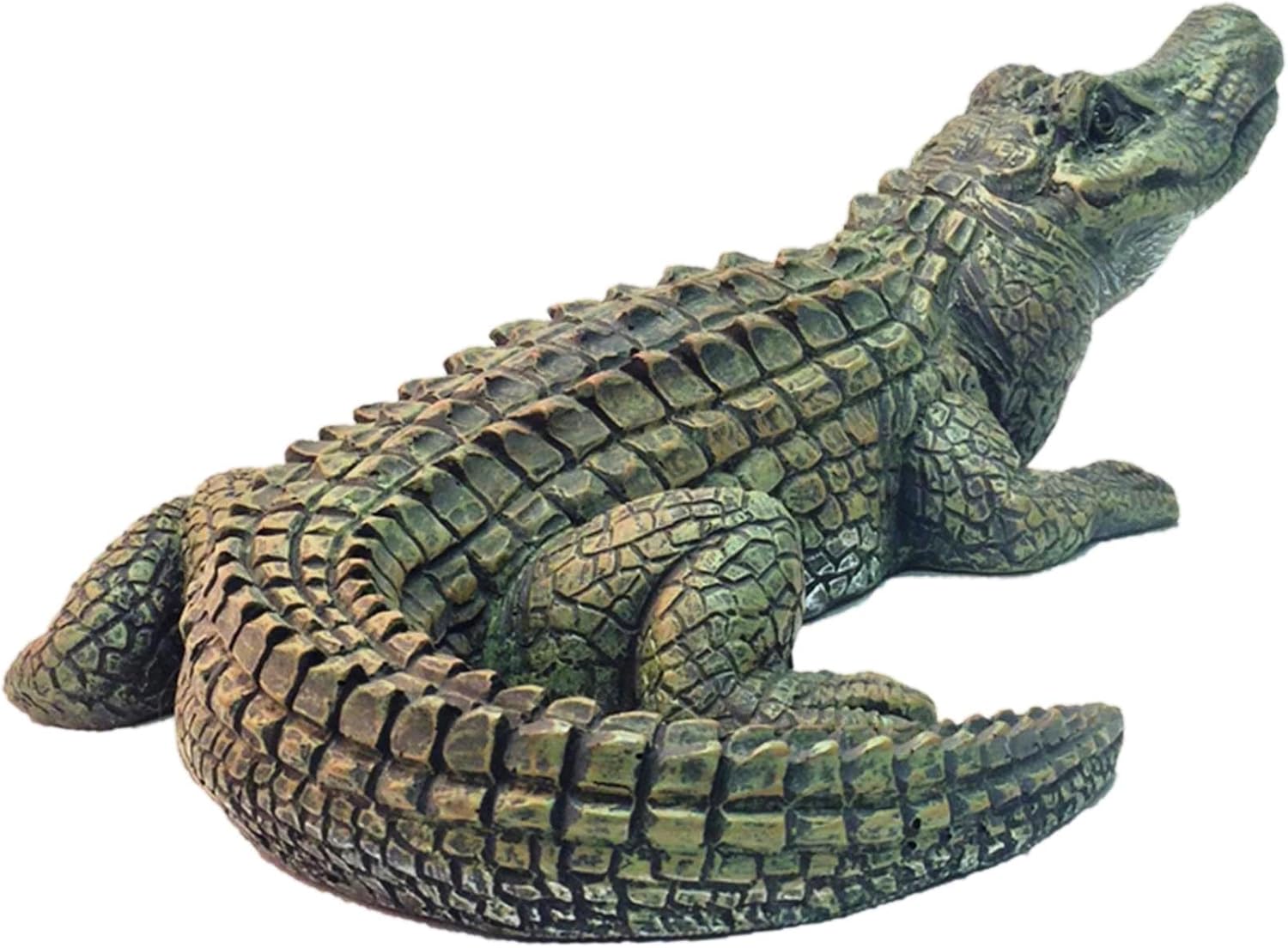 homestyles 20 in. Realistic Lying Alligator Beach Gator Garden Pool Statue Figurine