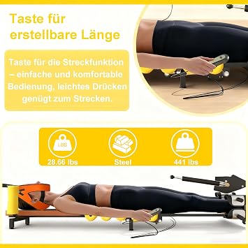 Electric Back Stretch Traction Table Cervical Back Stretcher Traction Bed for Tension Relief Back Decompression Adjustable Length from 150 to 190 cm
