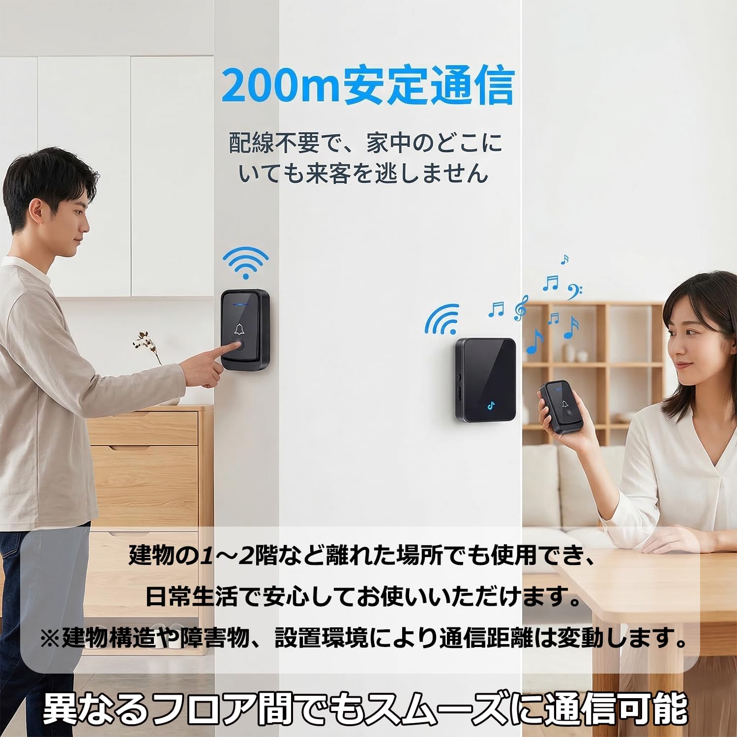 Amazon.co.jp: ワイヤレスチャイム 工事不要｜玄関・室内で使える