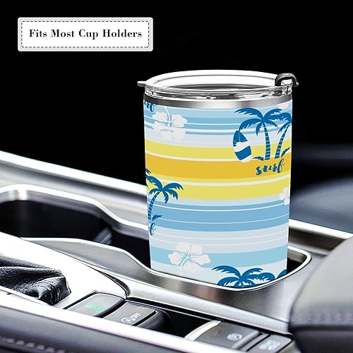 Miniatura 5 de Summer Windsurf Stainless Steel Tumbler Cup with Straw & Lid Double Wall Vacuum Insulated Travel Mug Hot Cold Water Bottle Coffee Drinks Cup 12 Oz