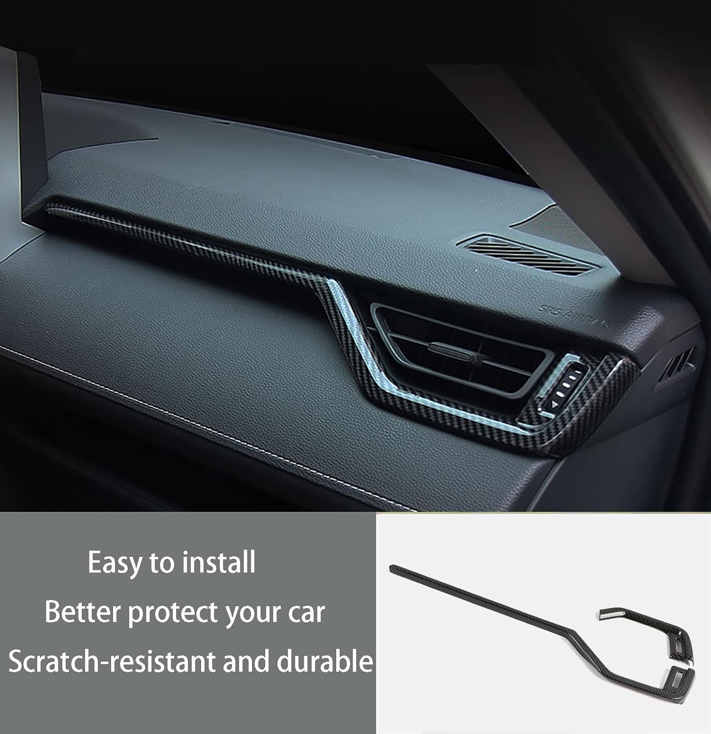 Car Accessories Fit for Toyota RAV4 XA50 2019-2024 2025 Interior Front Side Air Vent Outlet Decoration Trim Carbon Fiber Style ABS 2PCS (NOT Fit Right Hand Drive)