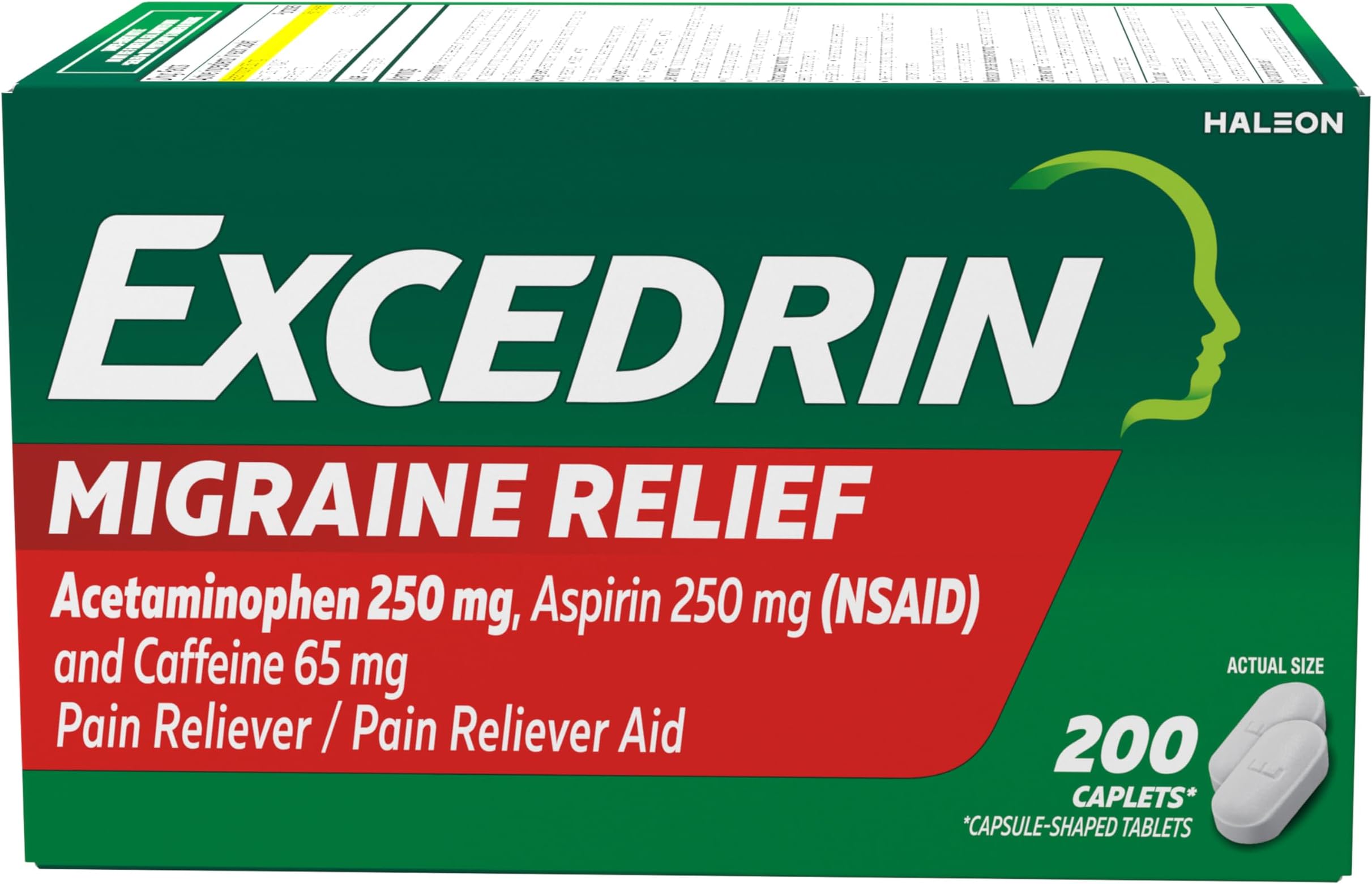 Migraine Relief Caplets to Alleviate Migraine Symptoms - 200 Count