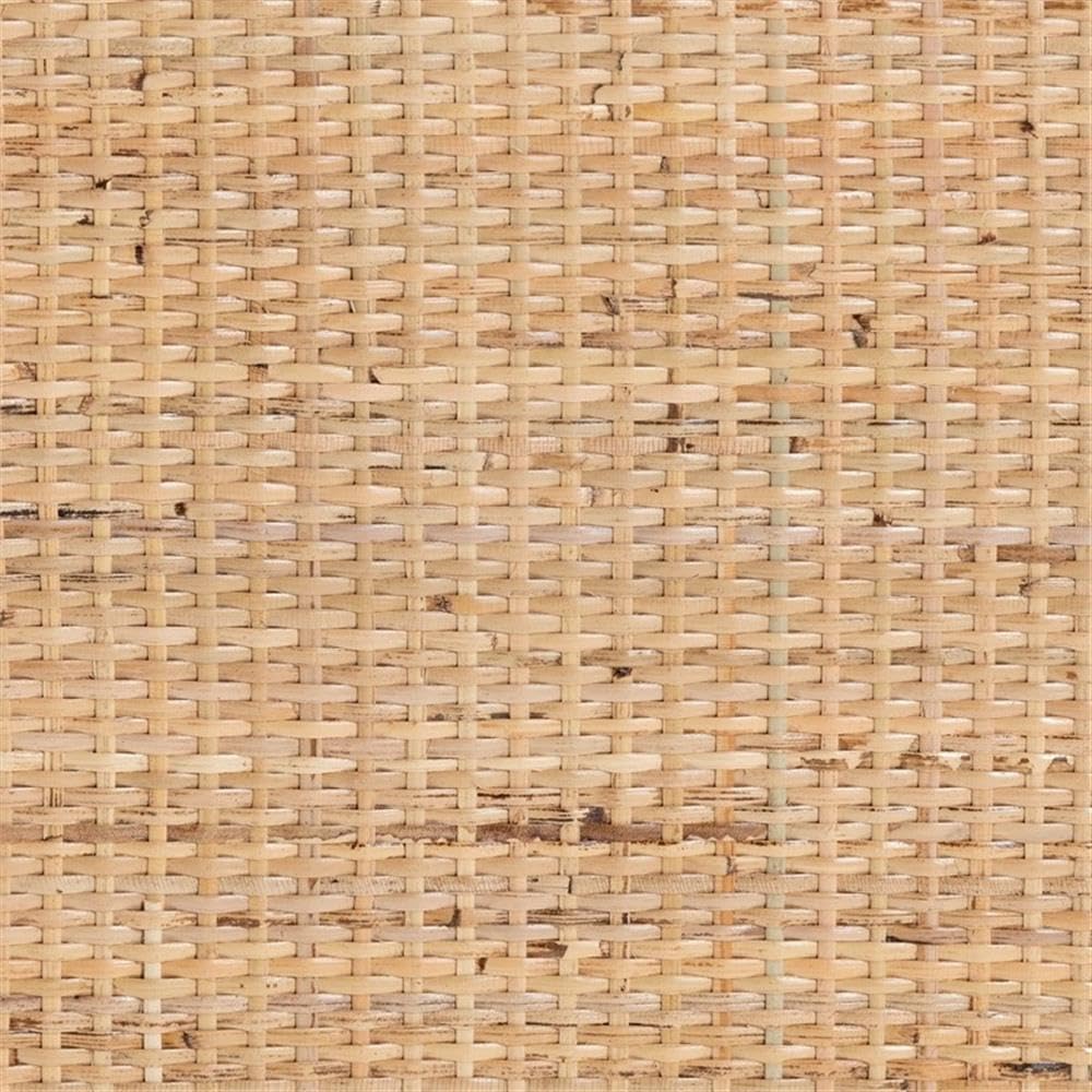 Acelin Natural Brown Rattan Bohemian Nightstand with Curved Legs