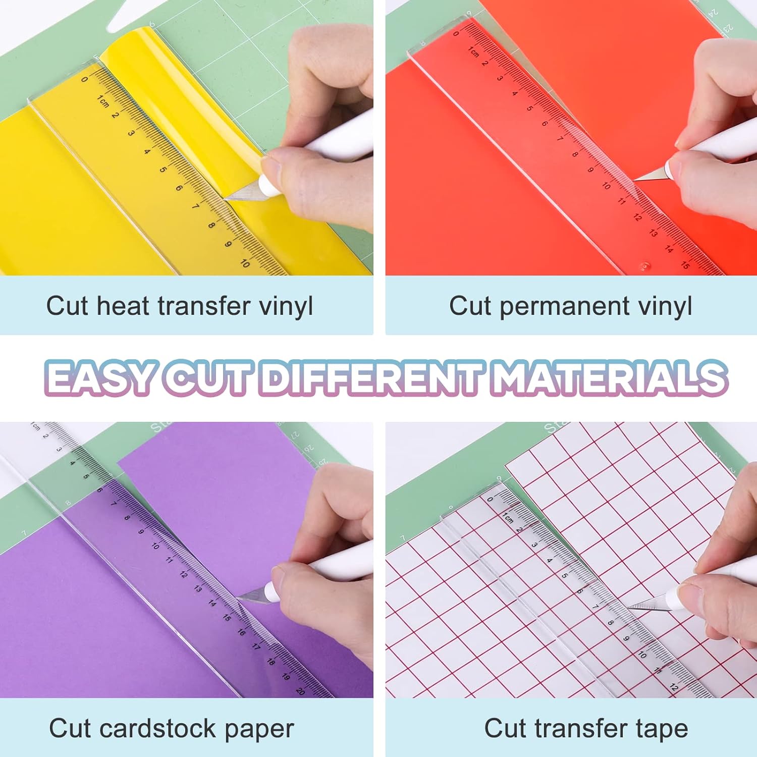 HTVRONT Craft Knife Set - 6 Pack Exacto Knife Set with Safety Cap, Use as Pen Knife, Hobby Knife, Precision Knife, Paper knife, Exacto Knife for Crafting and Art, Easy to Change Blade : Arts, Crafts & Sewing
