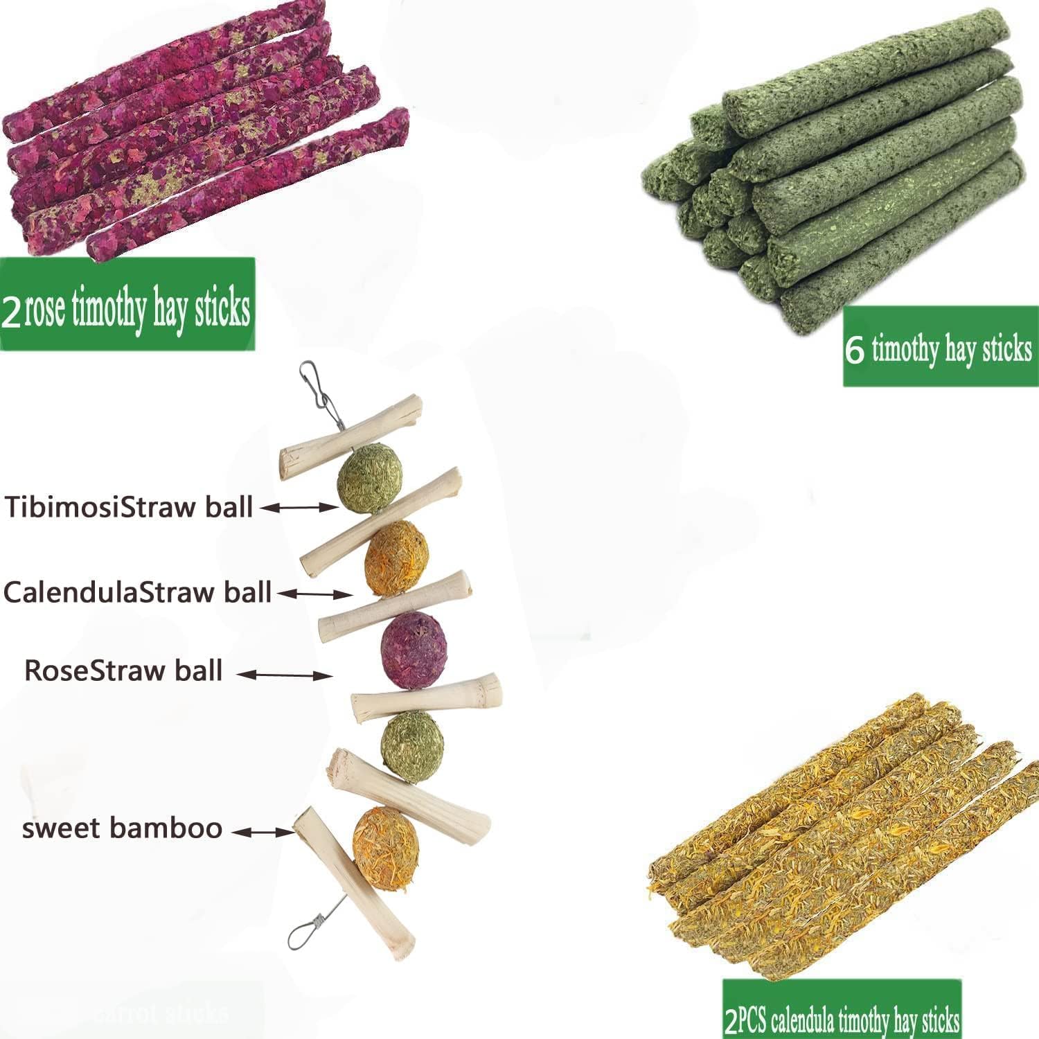 28 PCS Natural Chew Toys for Small Animals Teeth Grinding image 2