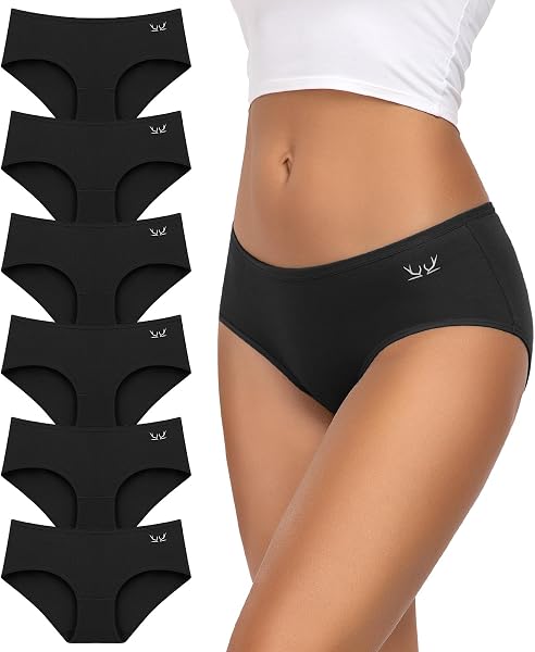 Culottes Femme Coton Élasticité Parfaite – Taille Moyenne, Confort Respirant – Lot de 6 - 1