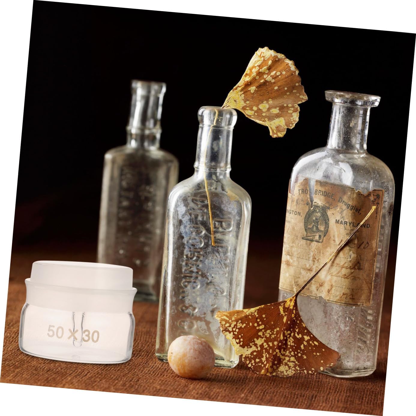 Glass Weighing Bottles 50x30mm 2pcs with Lids Laboratory Glass Weighing Jar for Chemistry Experiments and Lab Sampling
