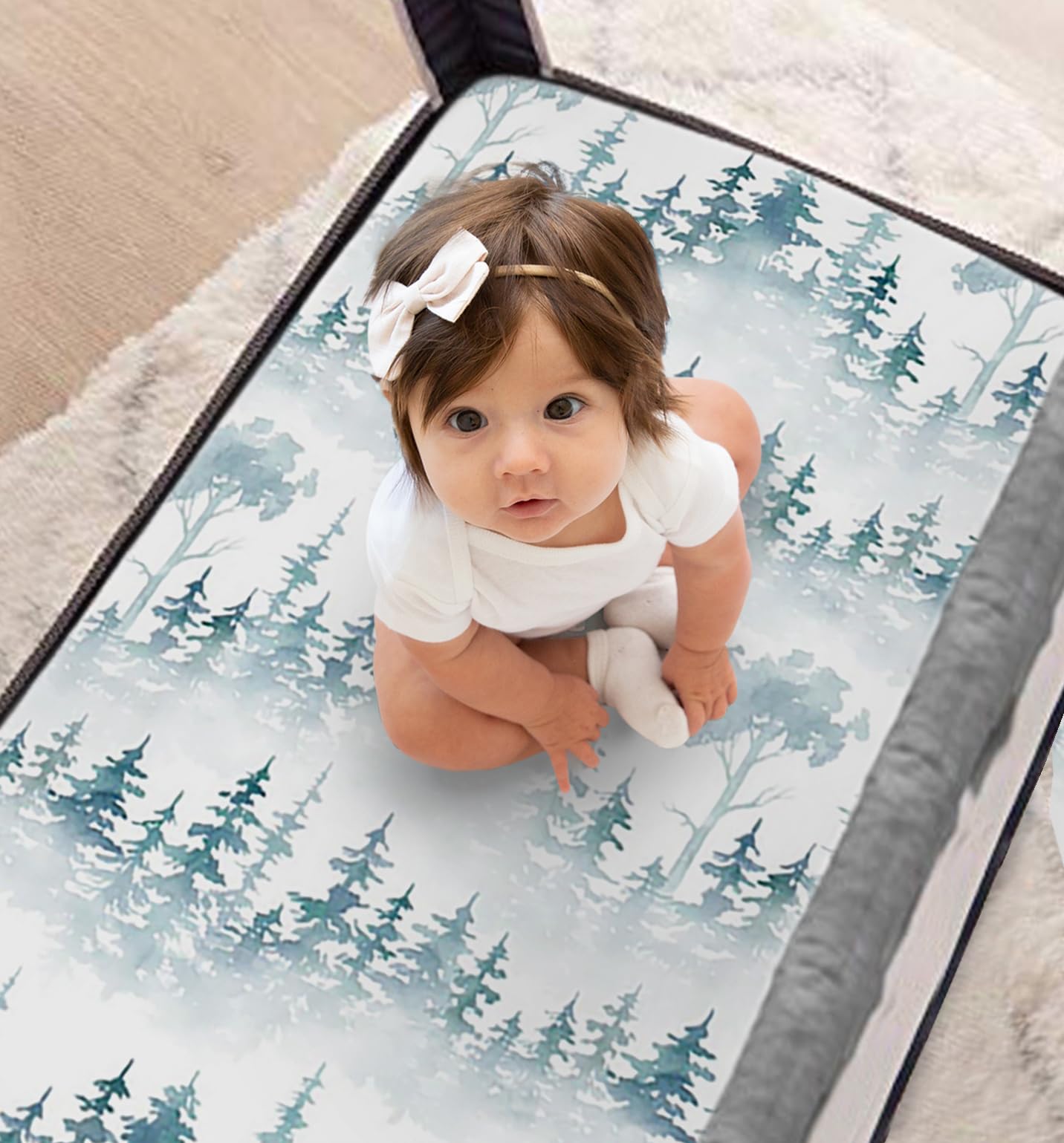 100% Organic Cotton Fitted Sheets Perfectly Compatible with Graco Pack n Play, Babyletto, Pamo Babe, Hiccapop, Dream on Me, Evenflo, Baby Trend Portable/Mini Crib/Playards. 2 Pk : Baby