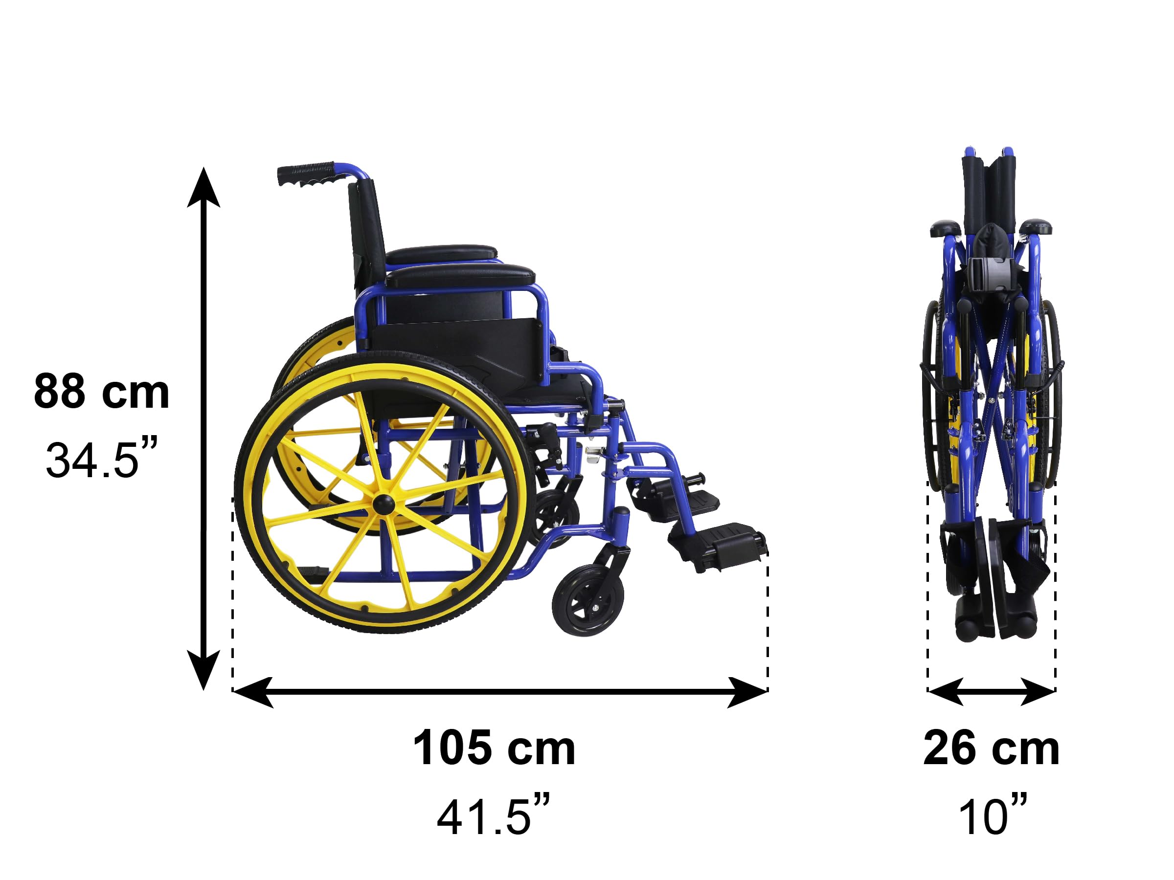 PEPE Mobility Sedia a Rotelle per Bambini (Pieghevole, Stretta, Leggera), Carrozzina Disabili Compatta e Trasportabile