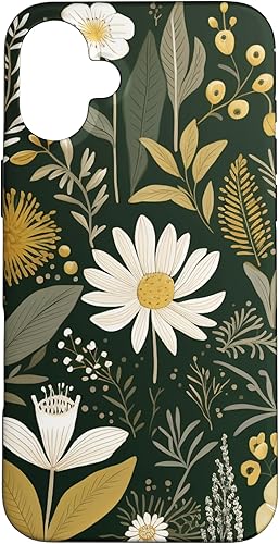 Vista 55 de Funda botánica retro para iPhone 11 Pro Max con diseño botánico bohemio y verde oliva