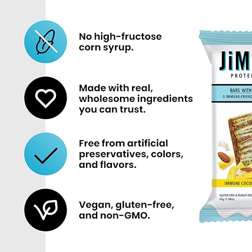Miniatura 8 de JiMMY! Barras con Beneficios, Barra de Proteína, Cookies 'N Cream, 12 Barras, 2.05 oz (58 g) Cada Una