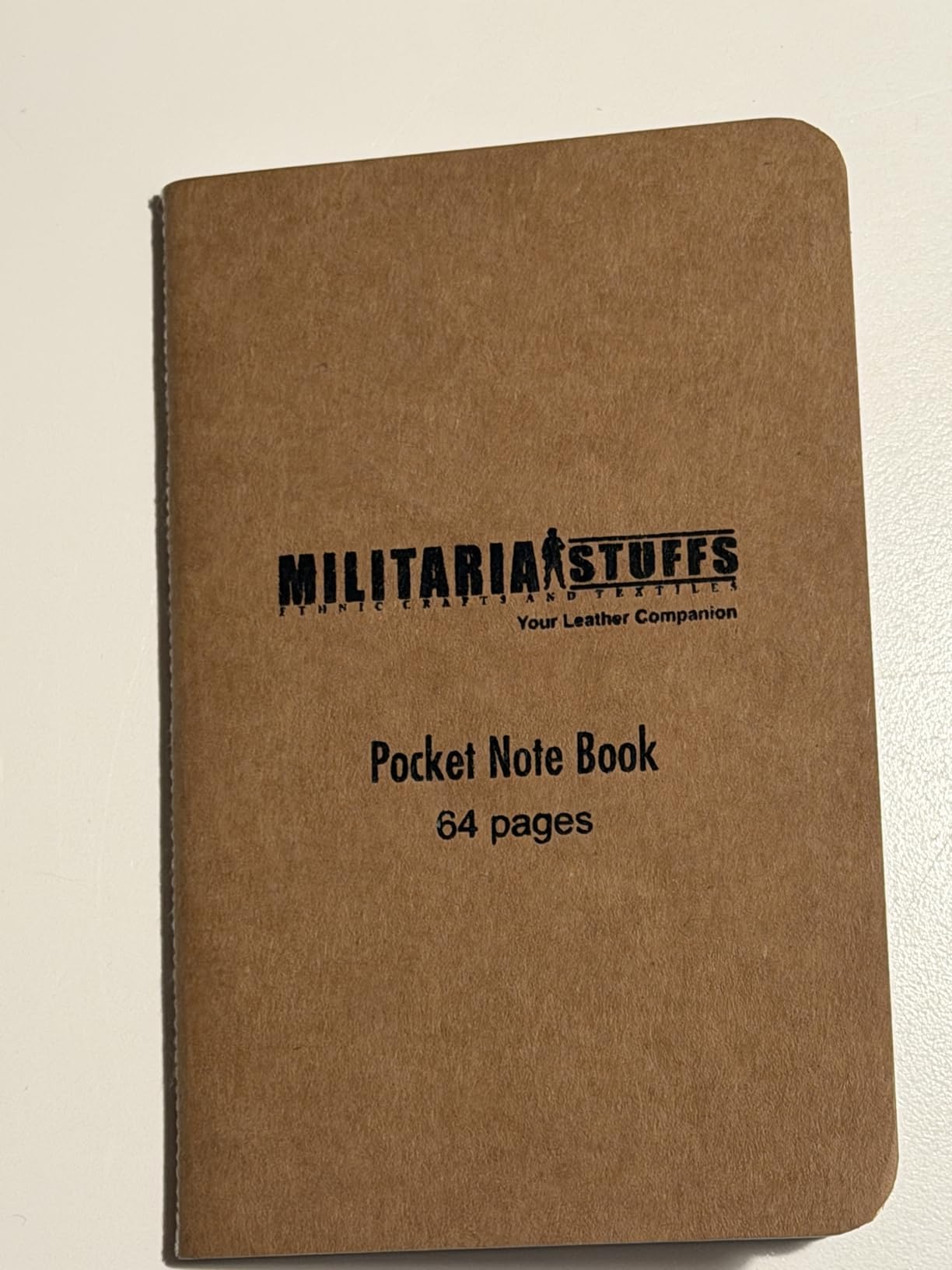 MILITARIA STUFFS Pocket Notebook, 5.5 x 3.5 Inches, 32 Sheets (64 Pages), 8mm Ruled, 100 GSM Paper, Brown Cover, Pack of 10