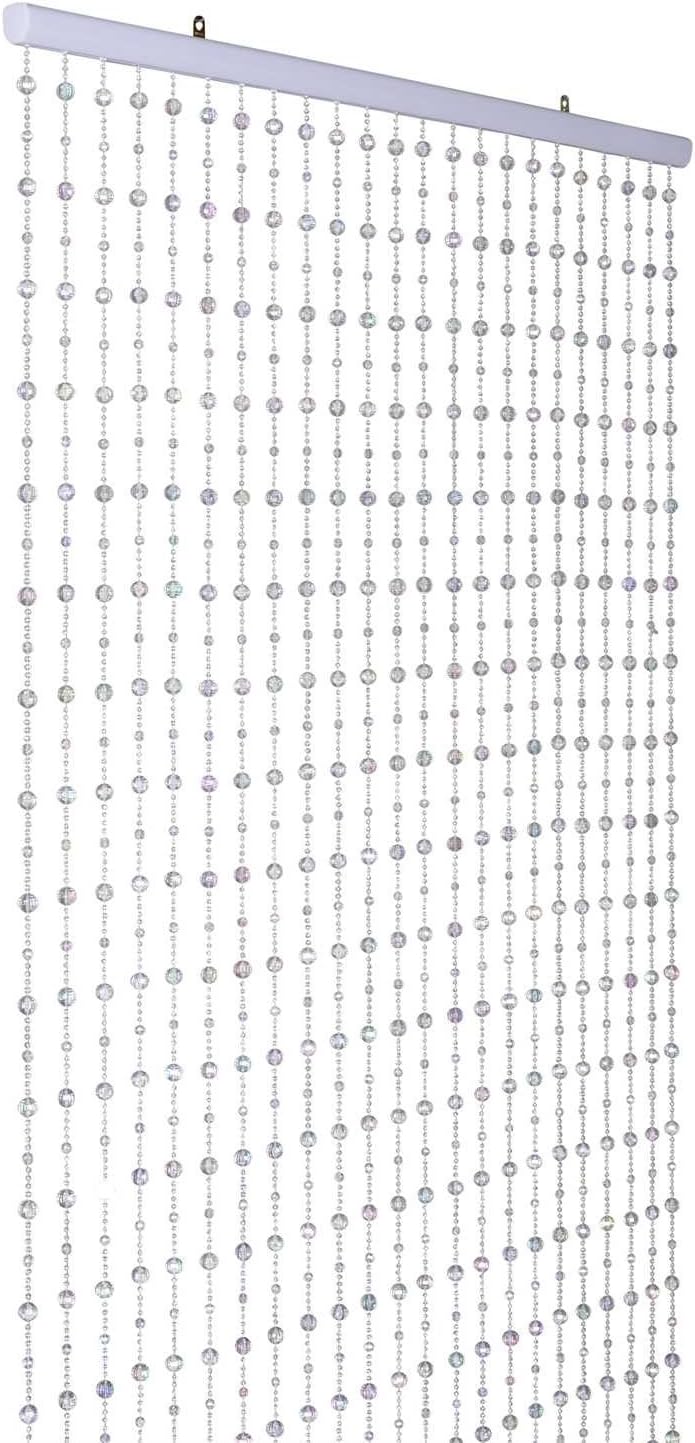 RKAYs **Silver Beaded** Door Curtain with Shimmering Effect Modern Door Window Drapes Dividers
