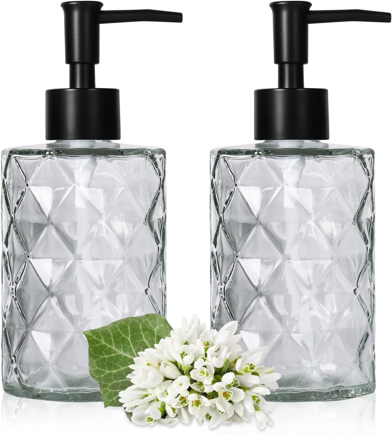 Amazon.com: Glass Soap Dispenser with Black Pump, Bathroom Soap ...