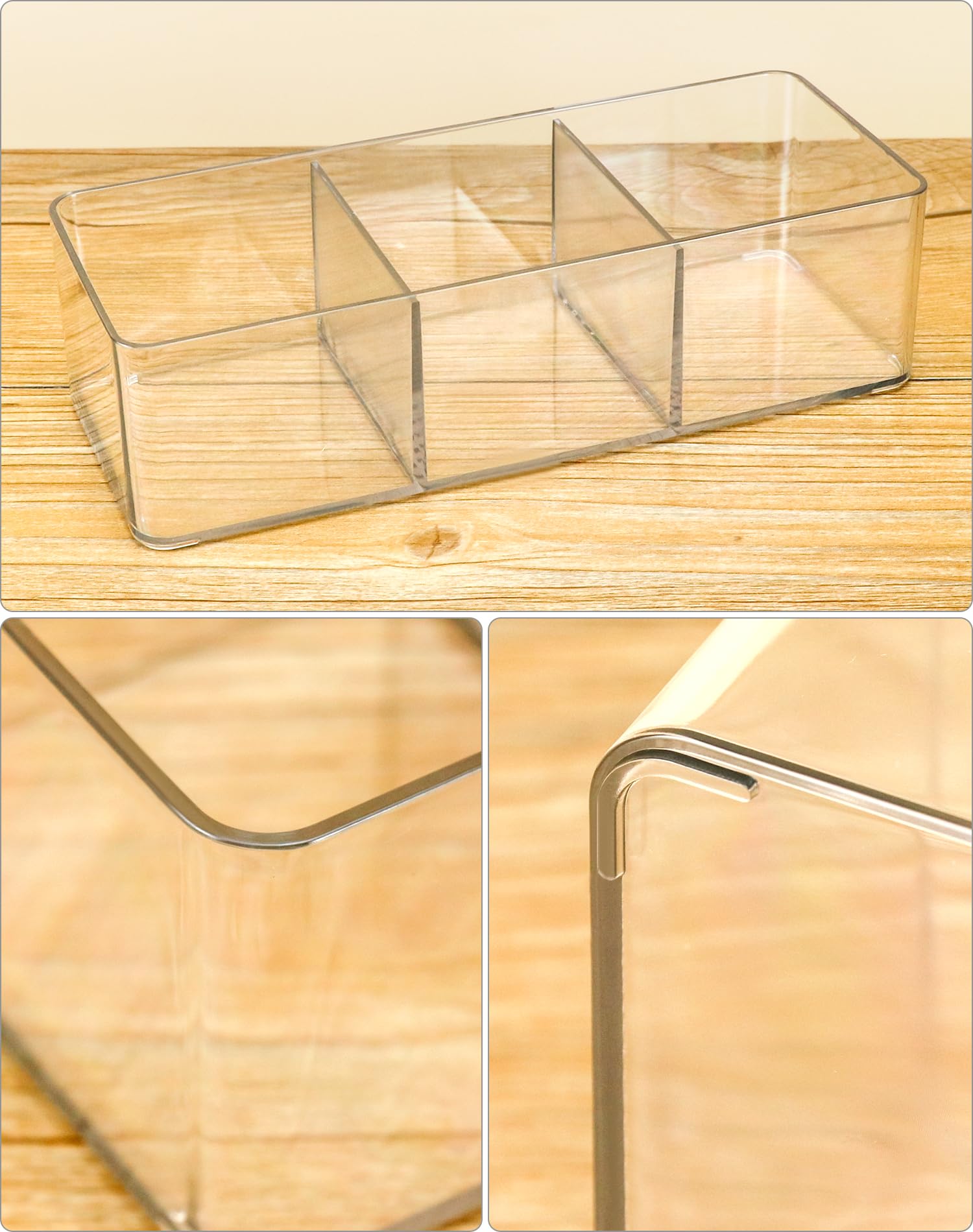 Lot 2 Boîtes à Thé Acrylique Empilables Transparentes Avec Couvercle Et Compartiments - Rangement Pratique