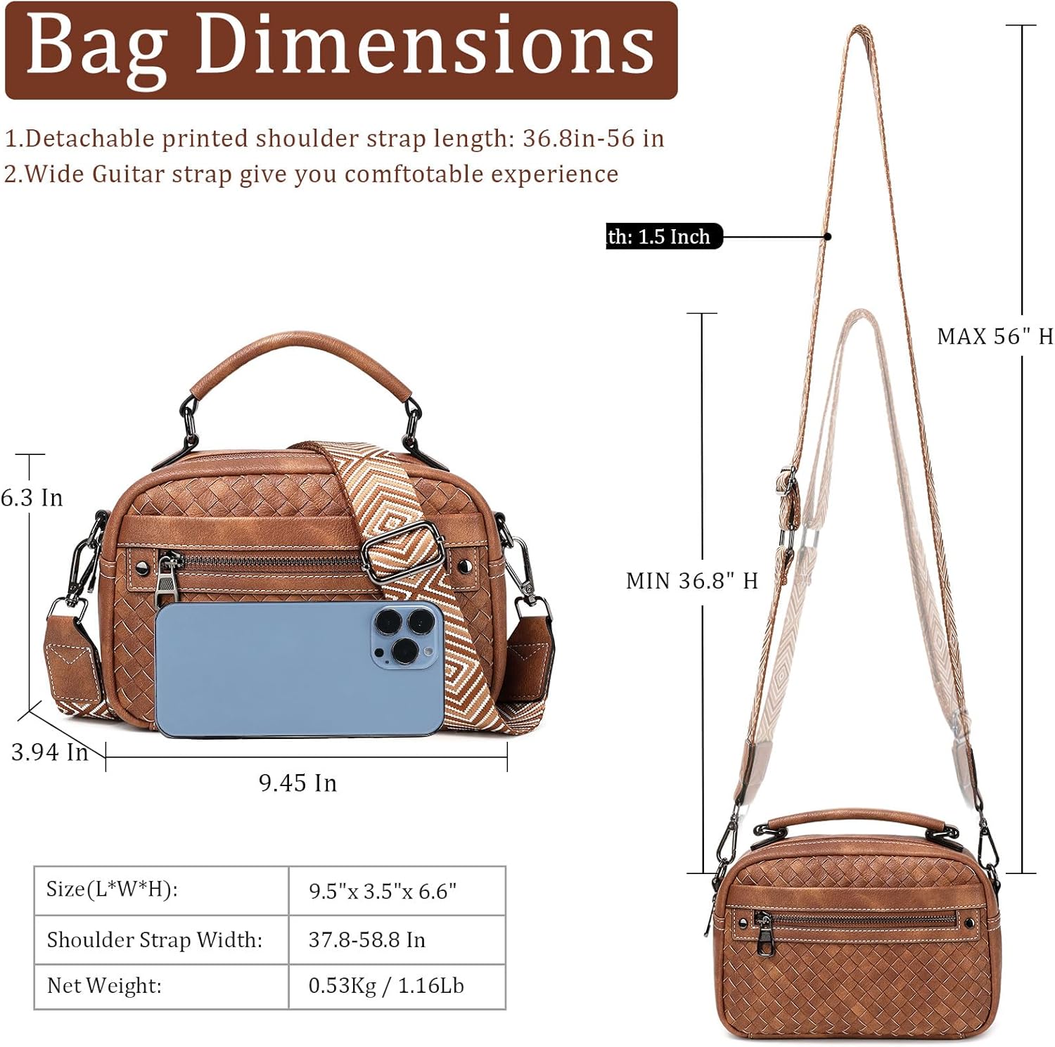 Crossbody Bags for Women Vegan Leather Shoulder Handbags Small Cross Body Purses for Women Trendy with Wide Strap | Small, Trendy, with Wide Strap - Image 8